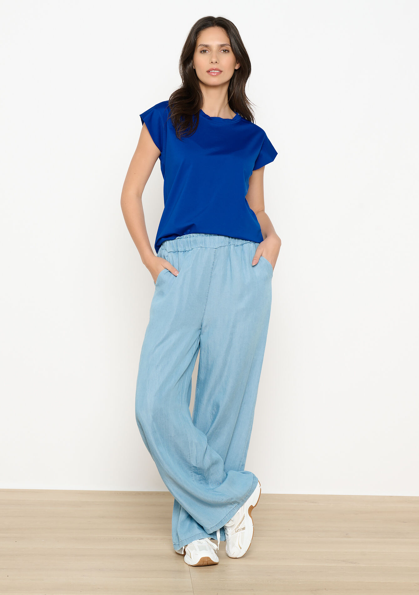 T-shirt met kapmouwen, T-shirt met kapmouwen - ELECTRIC BLUE - 02301831_1619