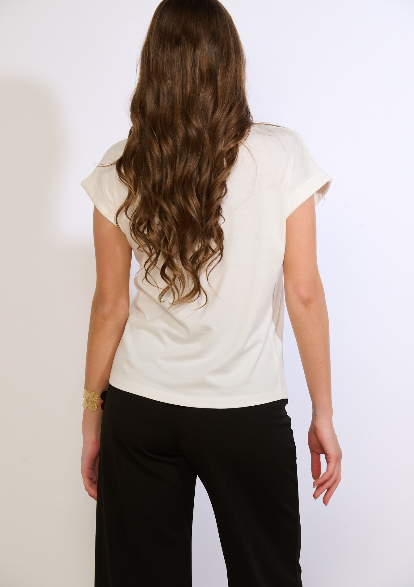 Losvallende T-shirt, Losvallende T-shirt - OFFWHITE - 02301926_1001