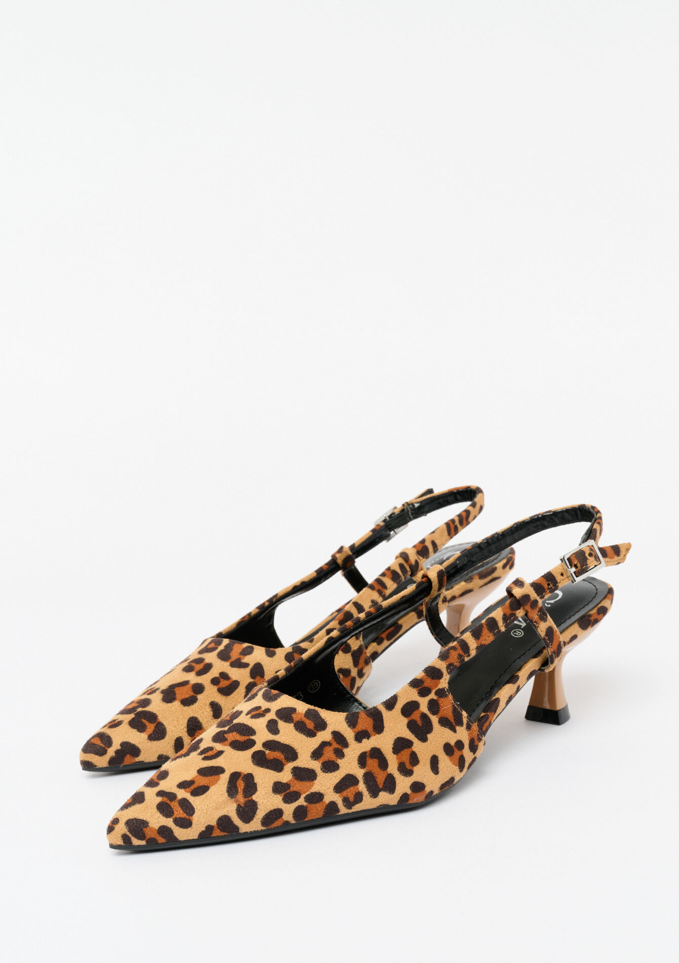 Slingback pumps with leopard print, Slingback pumps with leopard print - CAMEL CINNAMON - 13000788_3835