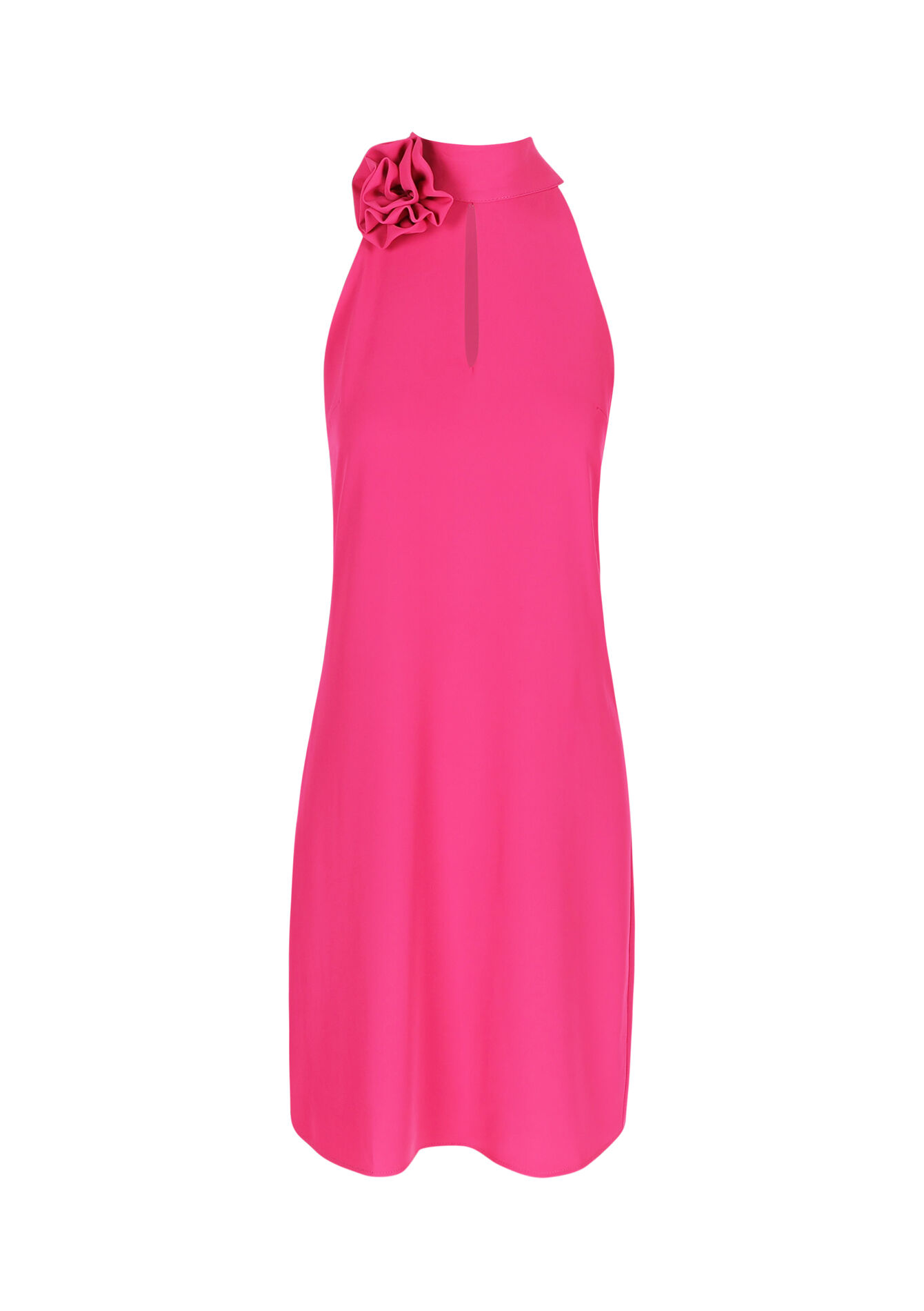Halter dress with rose brooch, Halter dress with rose brooch - FUCHSIA - 08103564_5626
