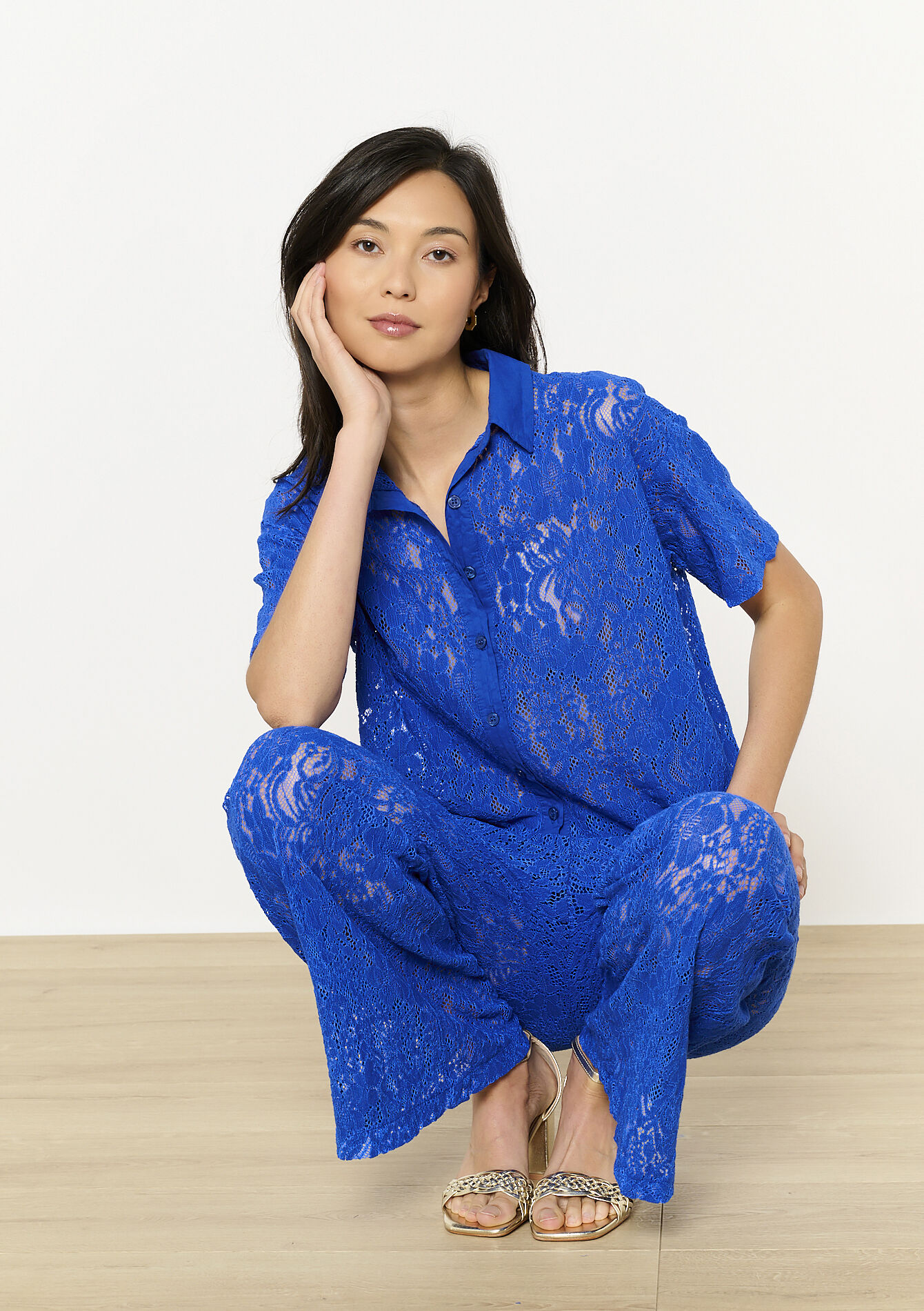 Chemisier en dentelle, Chemisier en dentelle - ELECTRIC BLUE - 05702888_1619