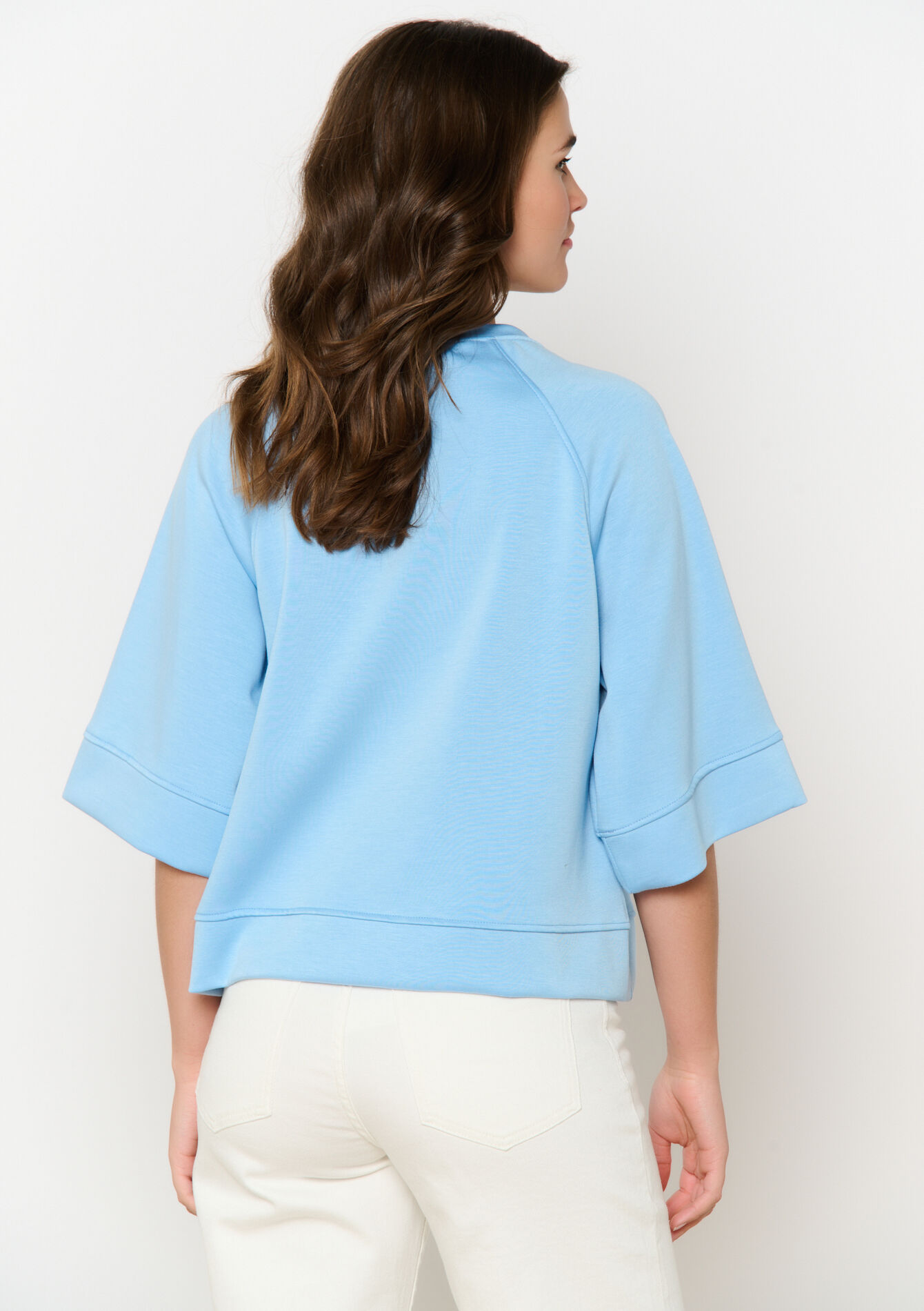 Losvallende sweat, Losvallende sweat - LIGHT BLUE - 03001777_1709