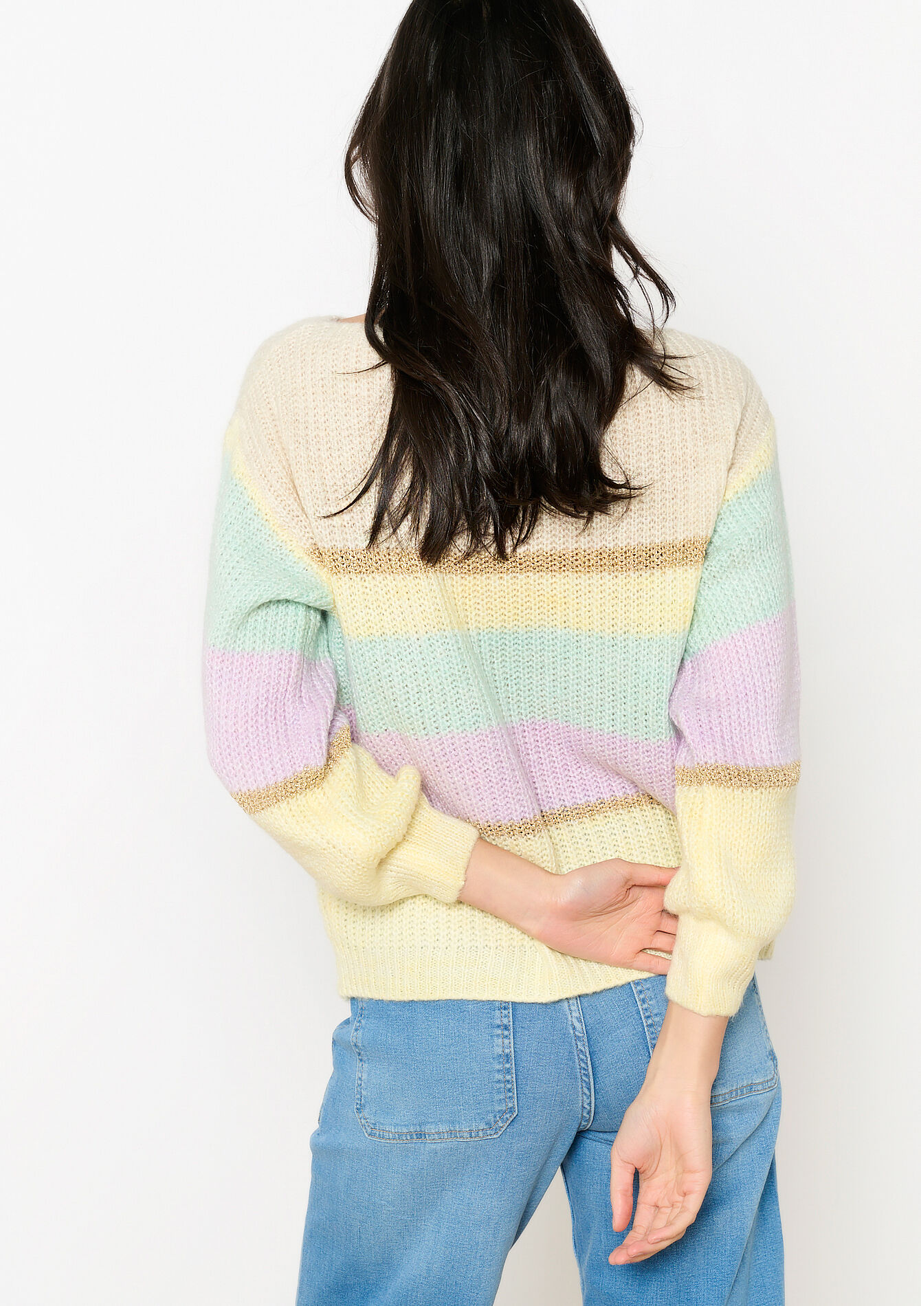 Sweater with colorblock, Sweater with colorblock - BEIGE CHINE - 04006896_4025