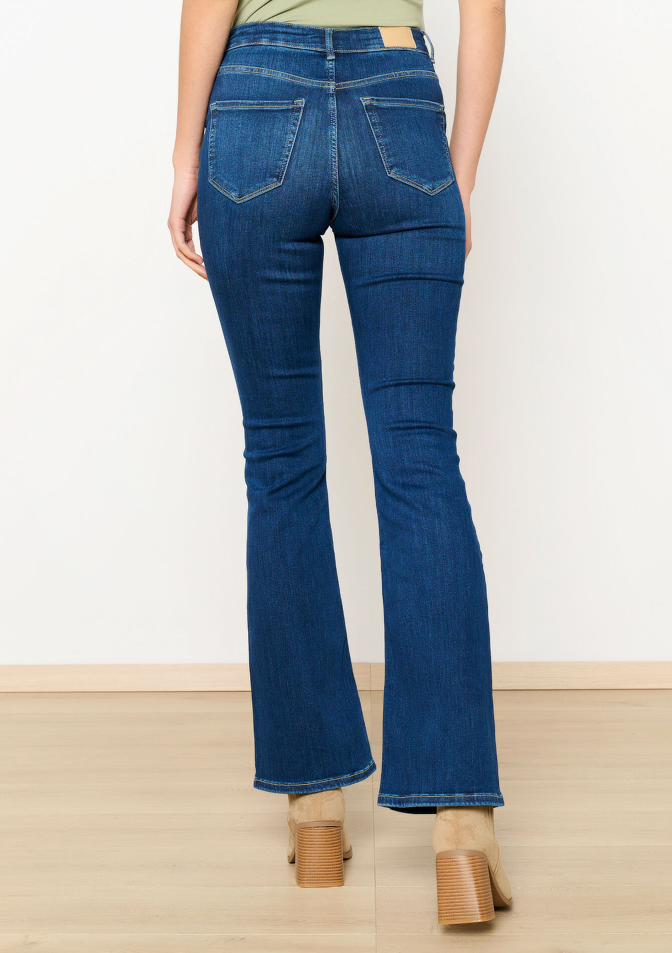 High waist bootcut jeans, High waist bootcut jeans - DARK BLUE - 22000559_0501