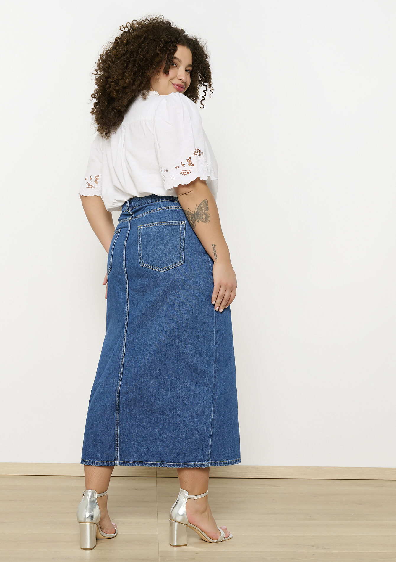 Maxi denim rok, Maxi denim rok - MEDIUM BLUE - 07101294_0500