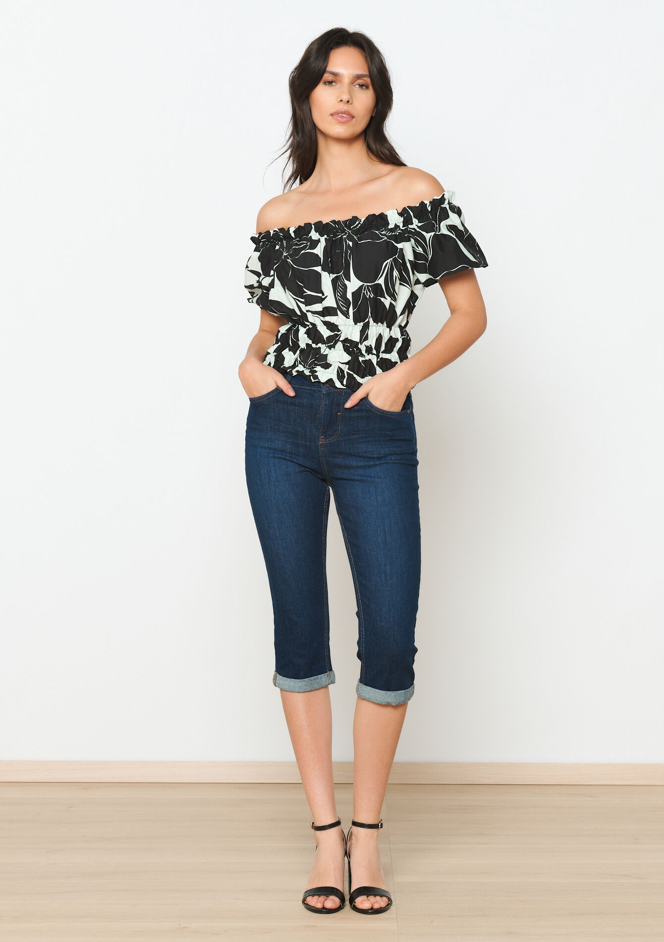 Jean capri coupe slim, Jean capri coupe slim - DARK BLUE - 22000498_0501