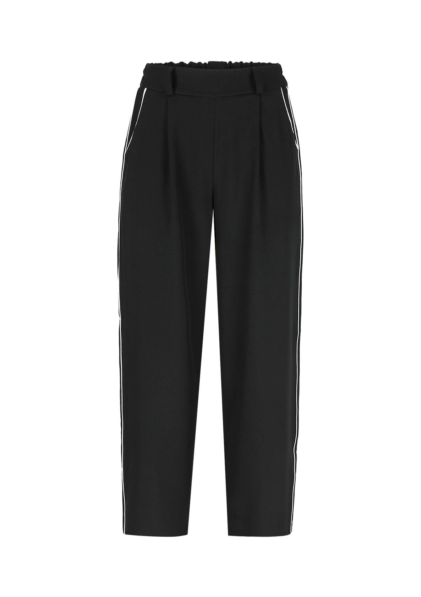 Soepelvallende contrastbroek, Soepelvallende contrastbroek - BLACK - 06600967_1119