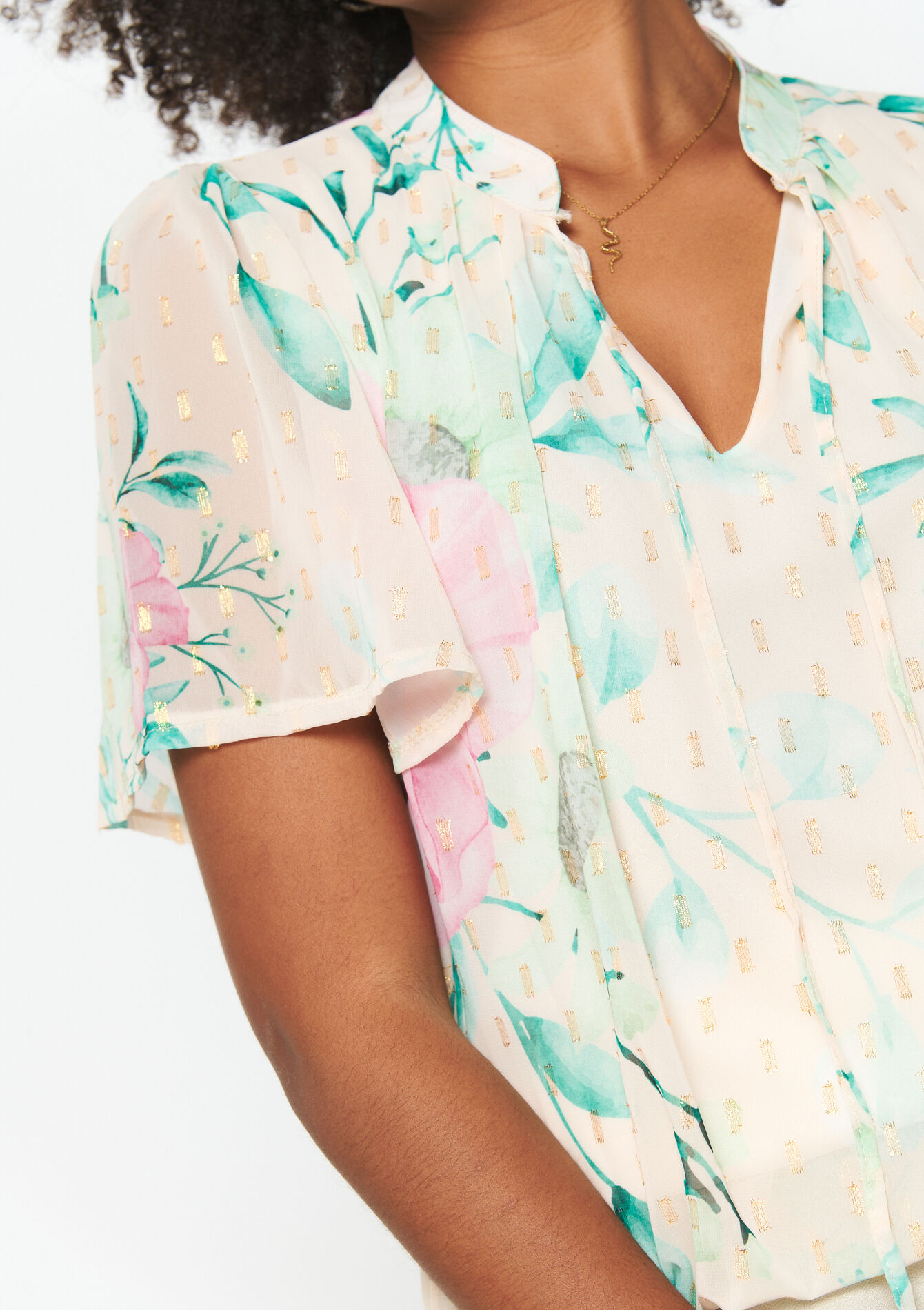 Blouse à imprimé fleuri, Blouse à imprimé fleuri - VANILLA WHITE - 05702495_1013