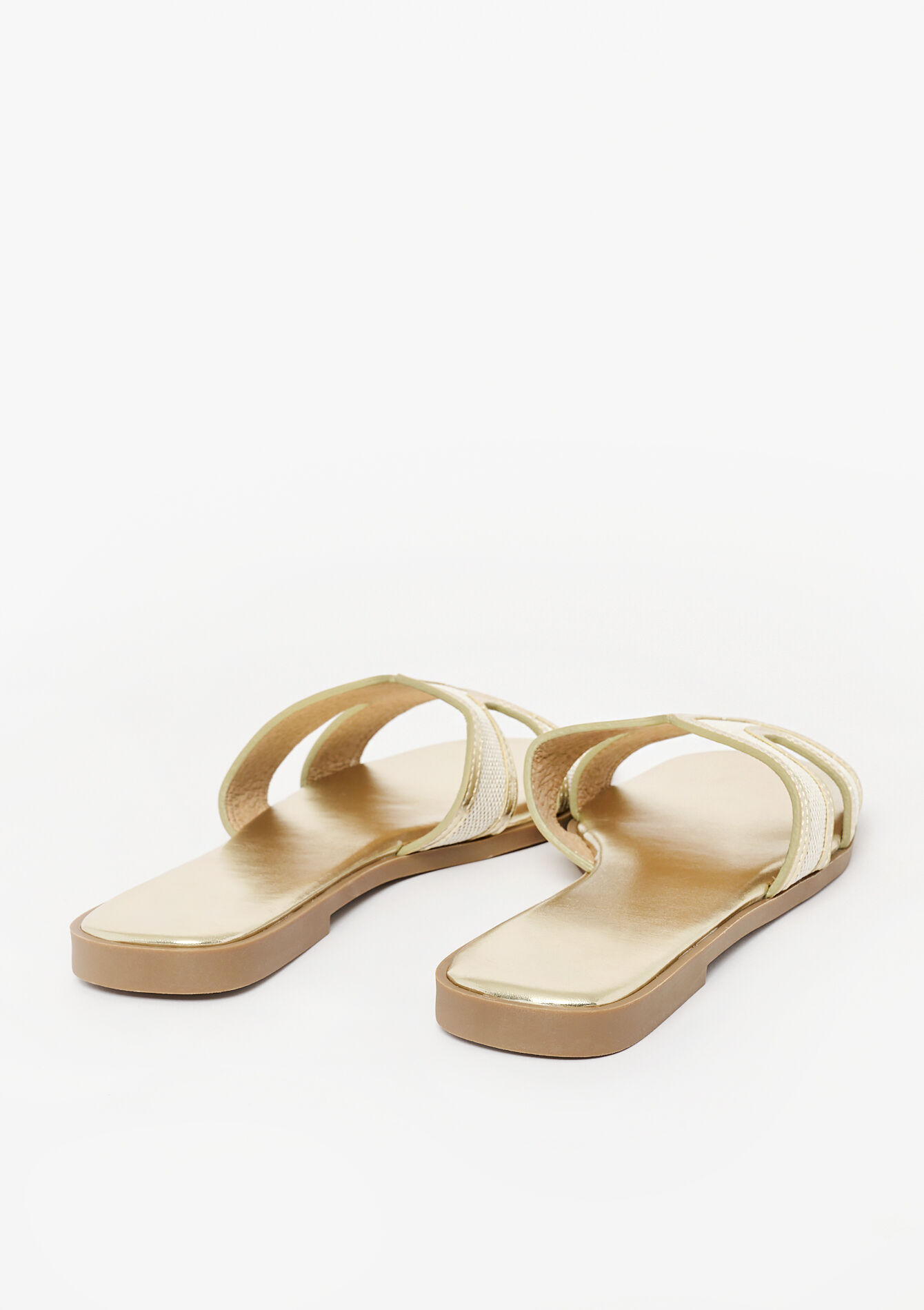 Grafische platte muiltjes, Grafische platte muiltjes - GOLD - 13000810_1058