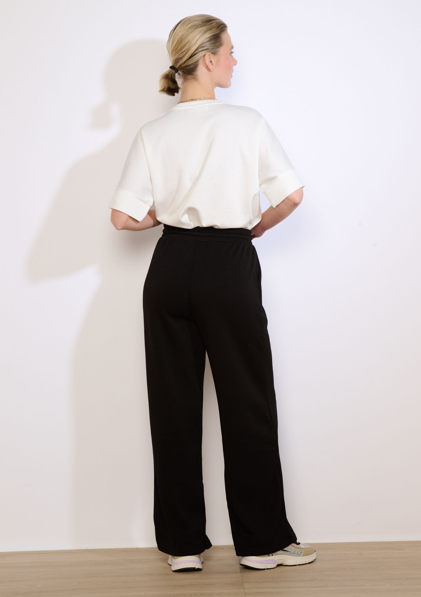 Wijde joggingbroek van modal, Wijde joggingbroek van modal - BLACK - 15100405_1119