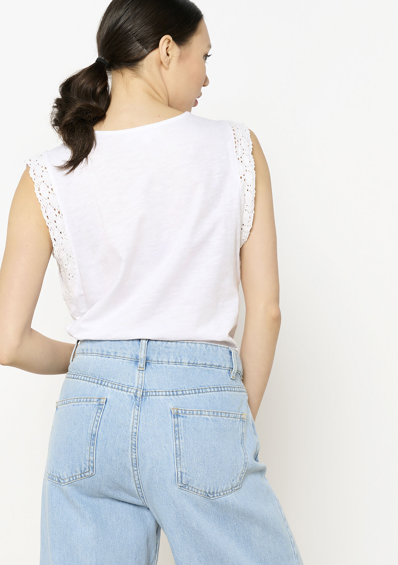 Top with lace, Top with lace - OPTICAL WHITE - 02301675_1019