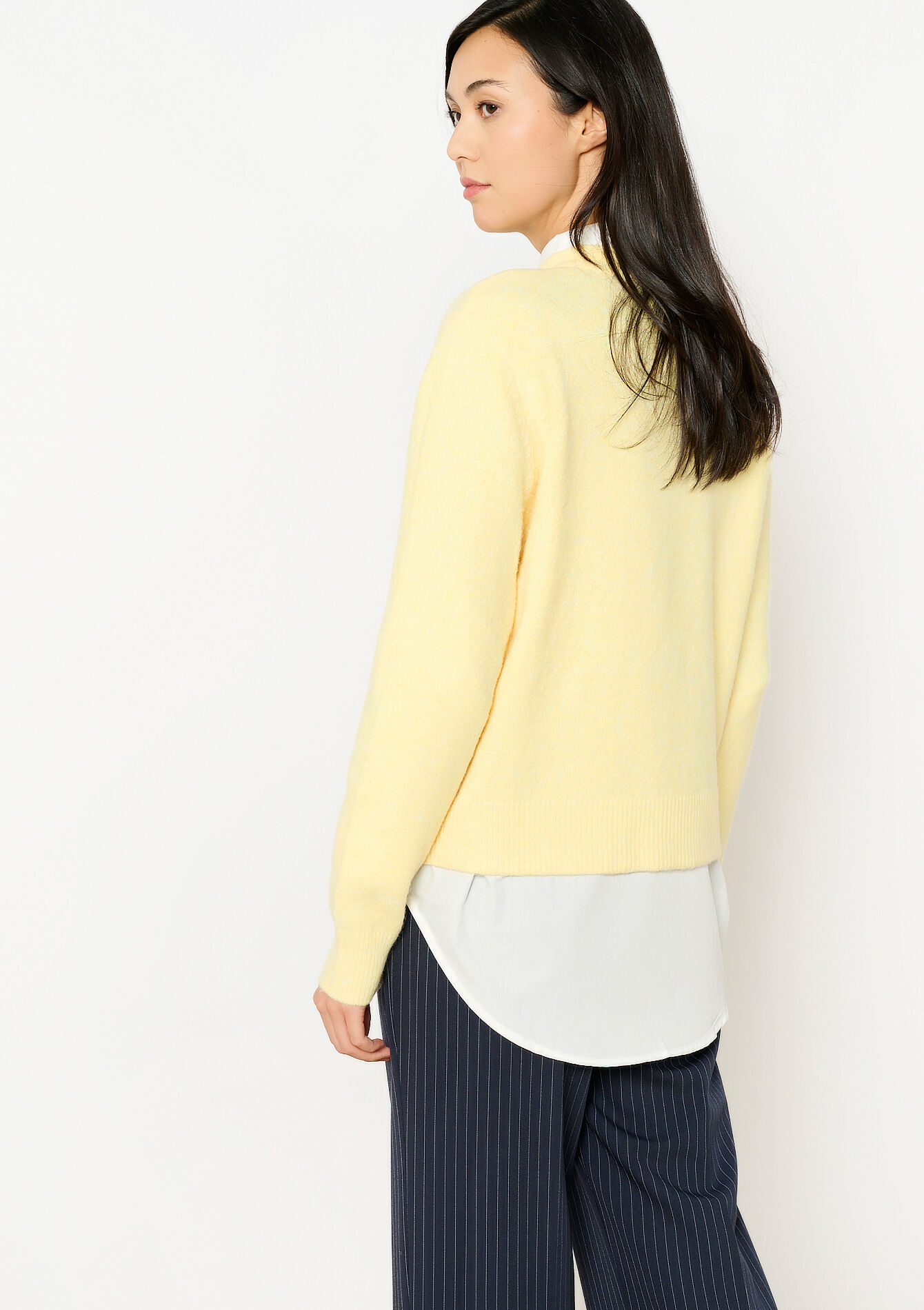 Basic trui met korte hals, Basic trui met korte hals - YELLOW PASTEL - 04006821_5004