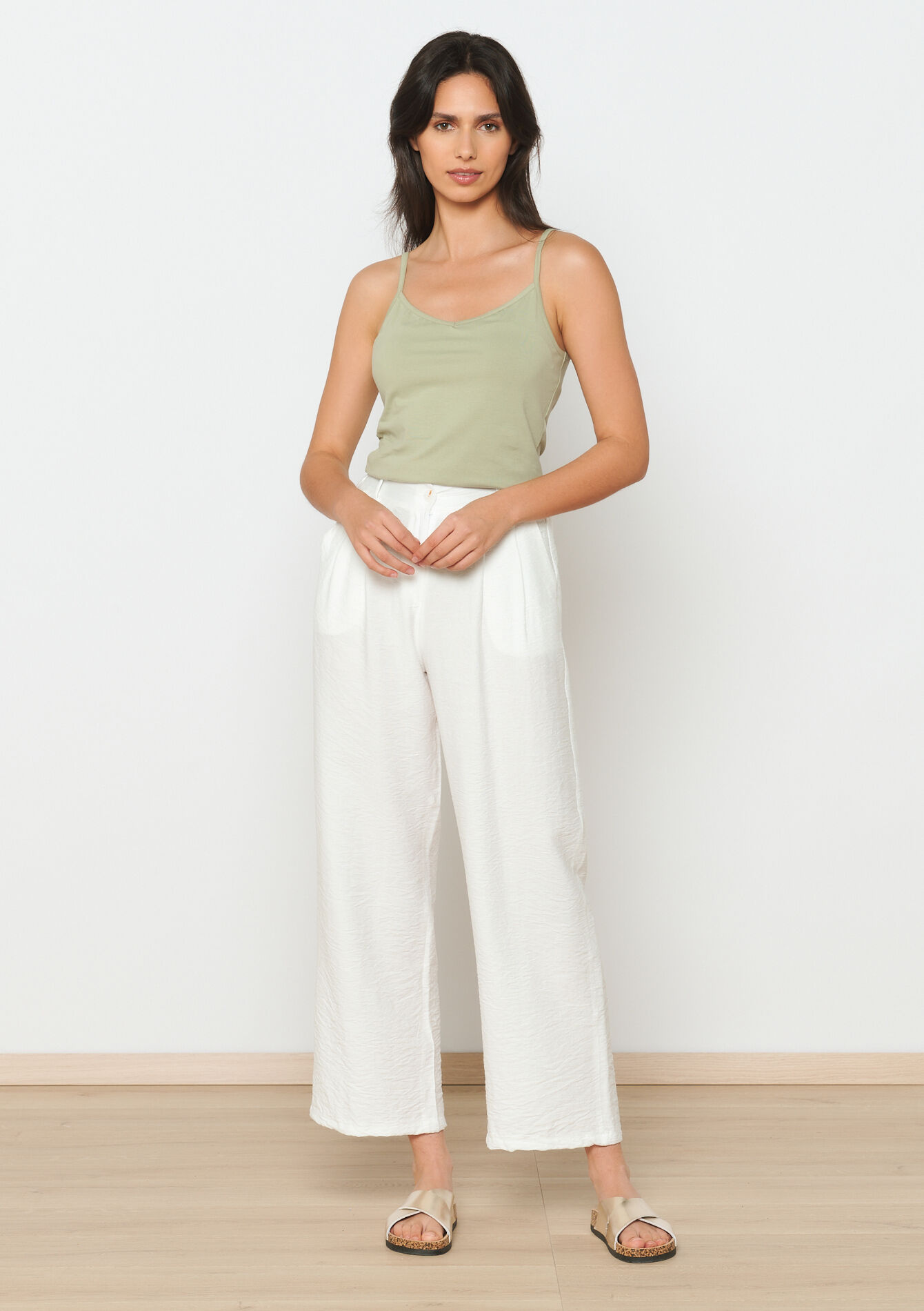 Top with spaghetti straps, Top with spaghetti straps - KHAKI MINT - 1091923