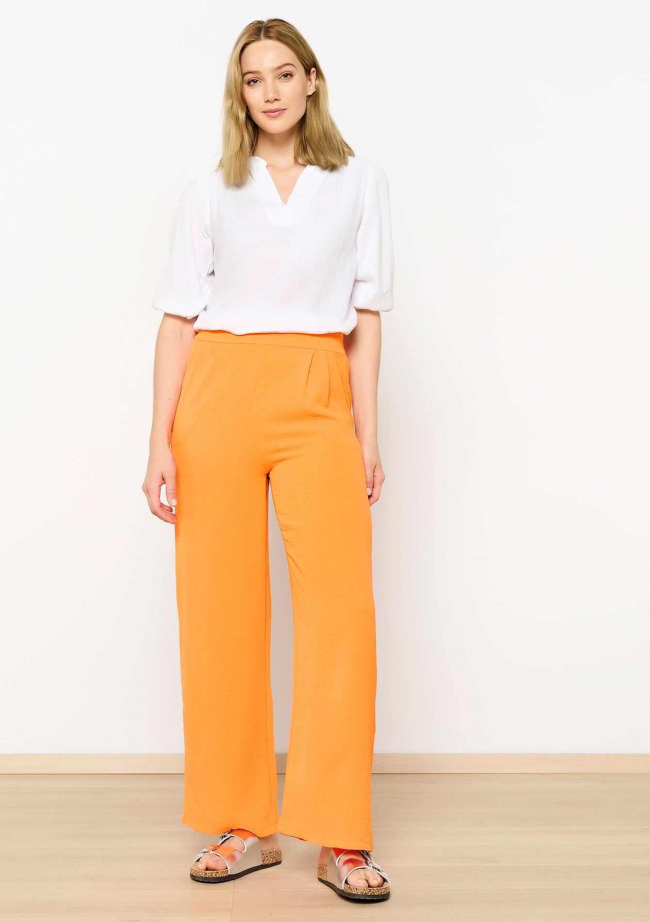 Wijde pantalon, Wijde pantalon - ORANGE BRIGHT - 06600821_1255