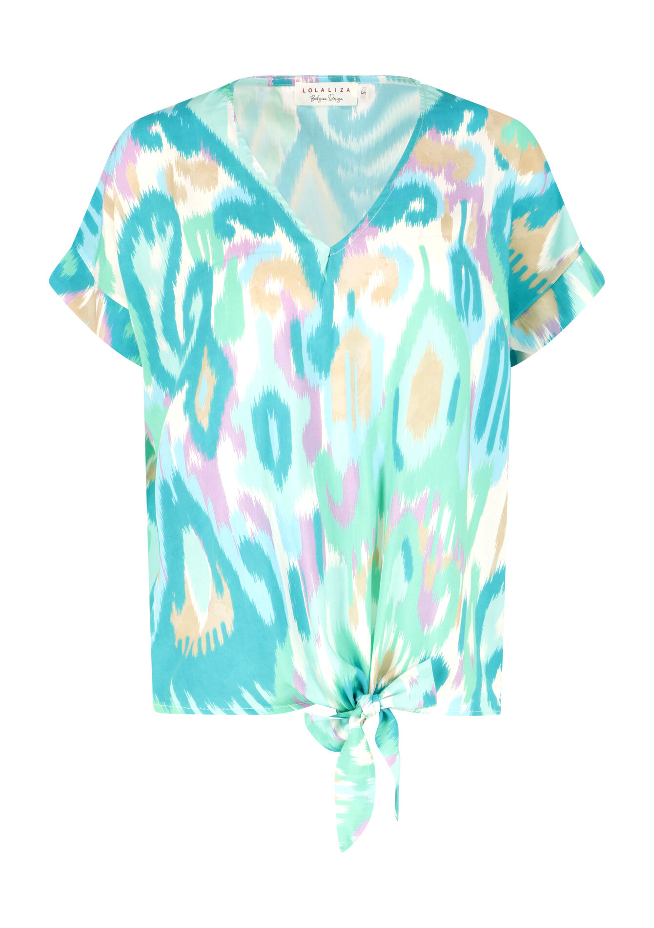 Blouse à imprimé ikat, Blouse à imprimé ikat - TURQUOISE - 05702240_1759