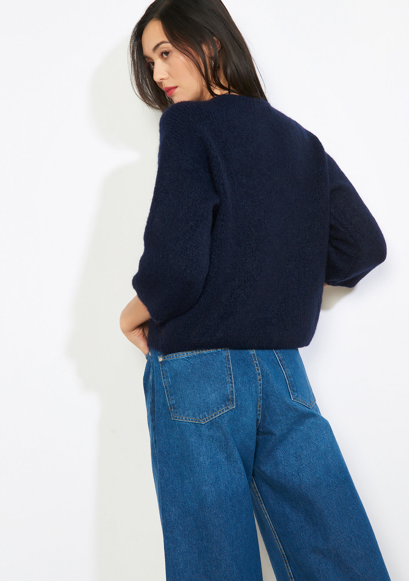 Minimalistisch vest met knopen, Minimalistisch vest met knopen - NAVY BASIC - 04101446_2723