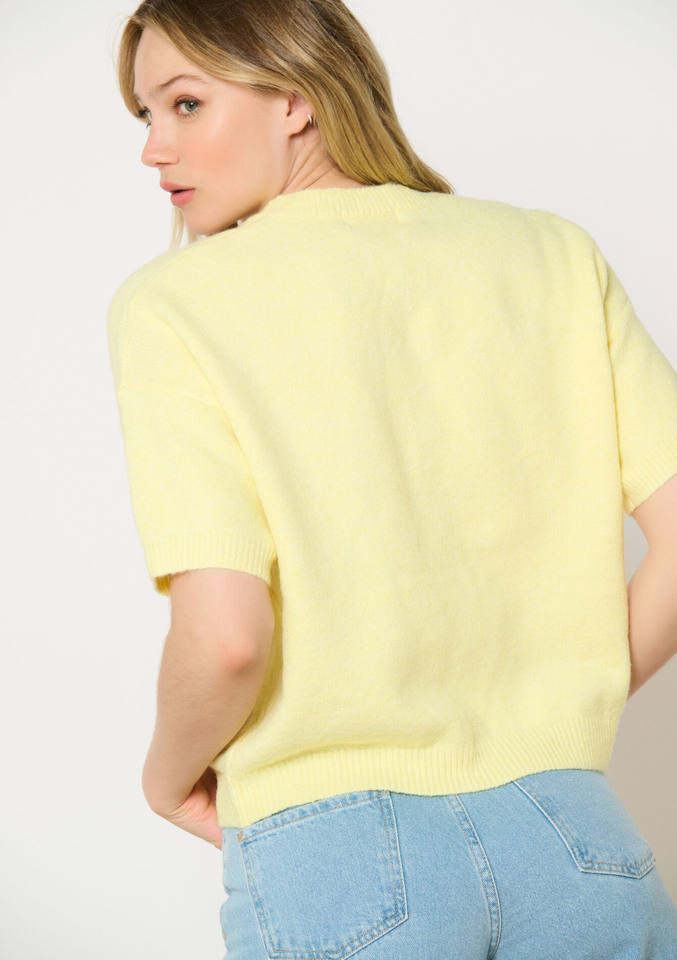 Geborduurde bloemen trui, Geborduurde bloemen trui - YELLOW PASTEL - 04006843_5004