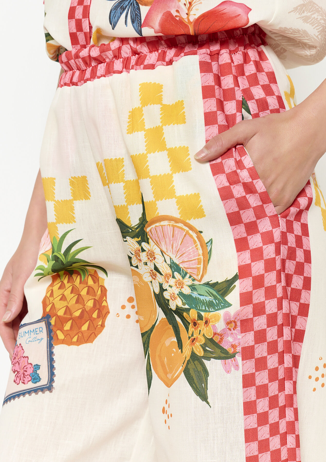 Wijde broek met print, Wijde broek met print - OFFWHITE - 06601007_1001