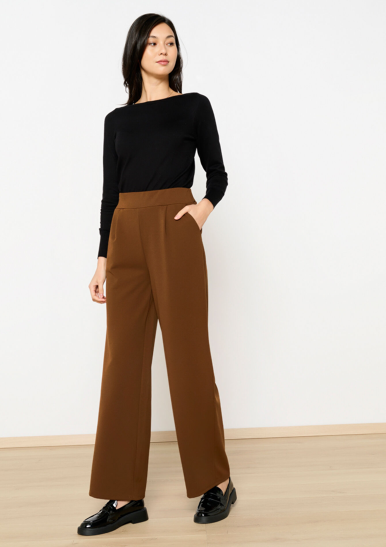 Losse broek met zakken, Losse broek met zakken - CAMEL CINNAMON - 06600953_3835