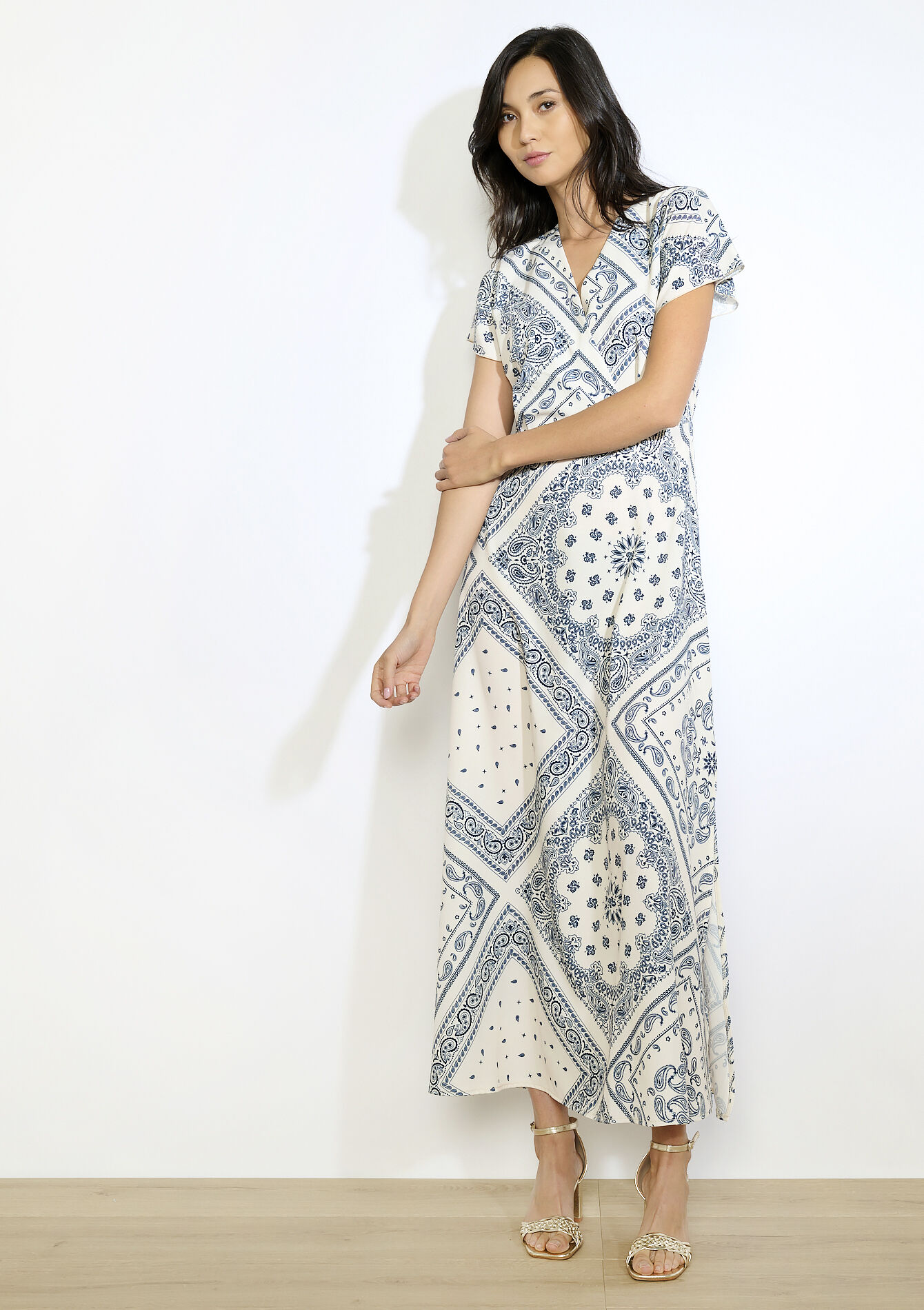 Maxi-jurk met print , Maxi-jurk met print - VANILLA WHITE - 08104236_1013