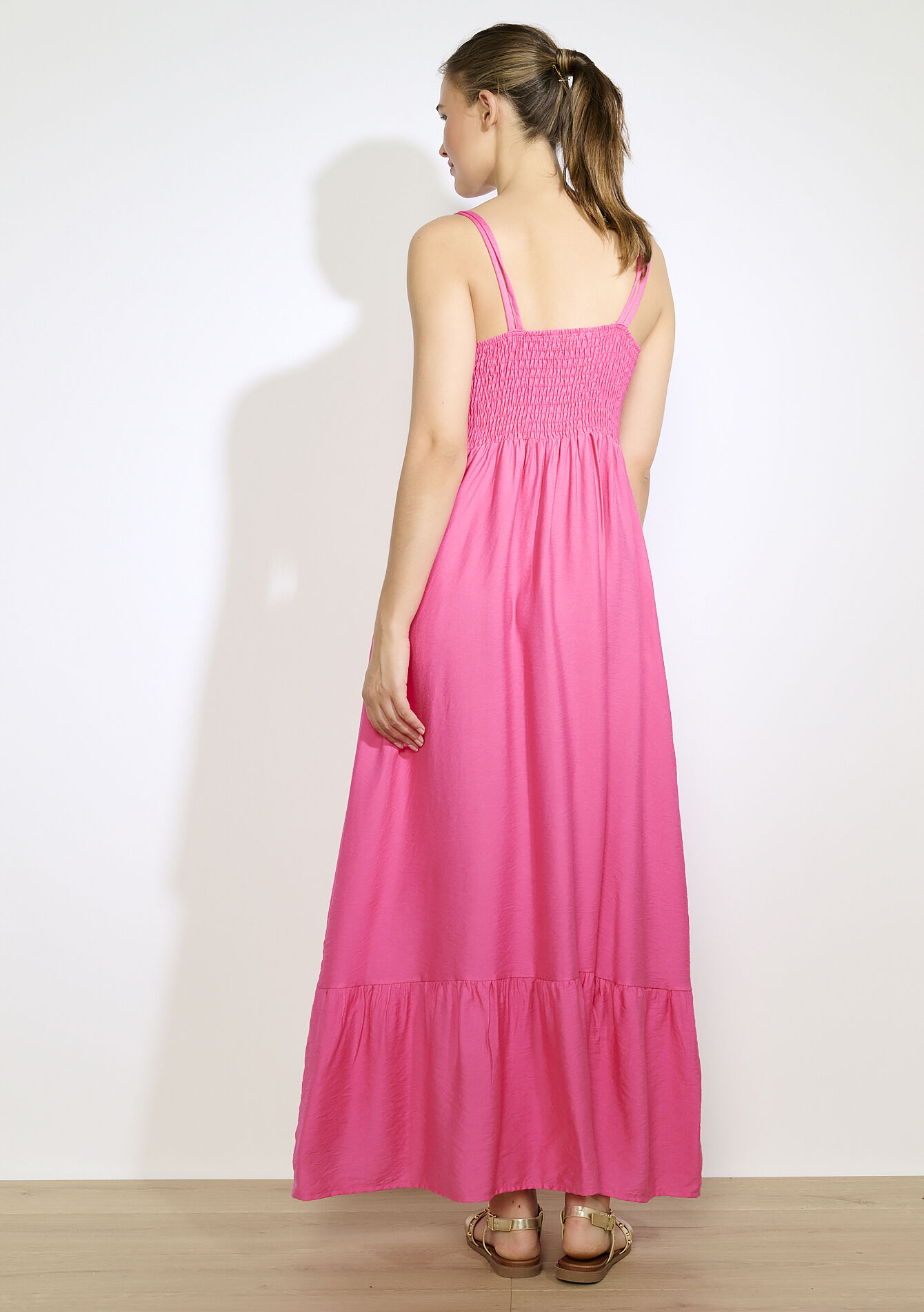 Luchtige lange jurk, Luchtige lange jurk - FUCHSIA - 08104152_5626