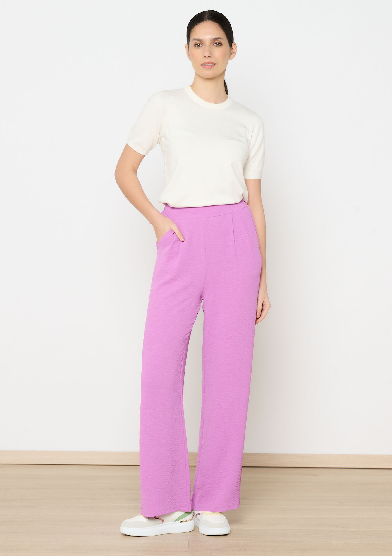 Pantalon large fluide, Pantalon large fluide - PURPLE BLUSH - 06600961_2577