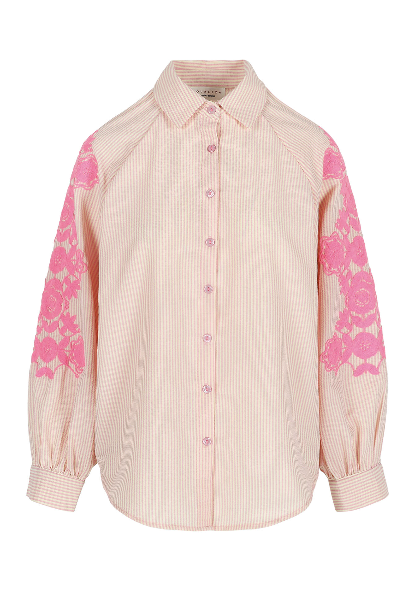 Losvallende blouse met borduursels, Losvallende blouse met borduursels - PASTEL PEACH - 05703032_1974