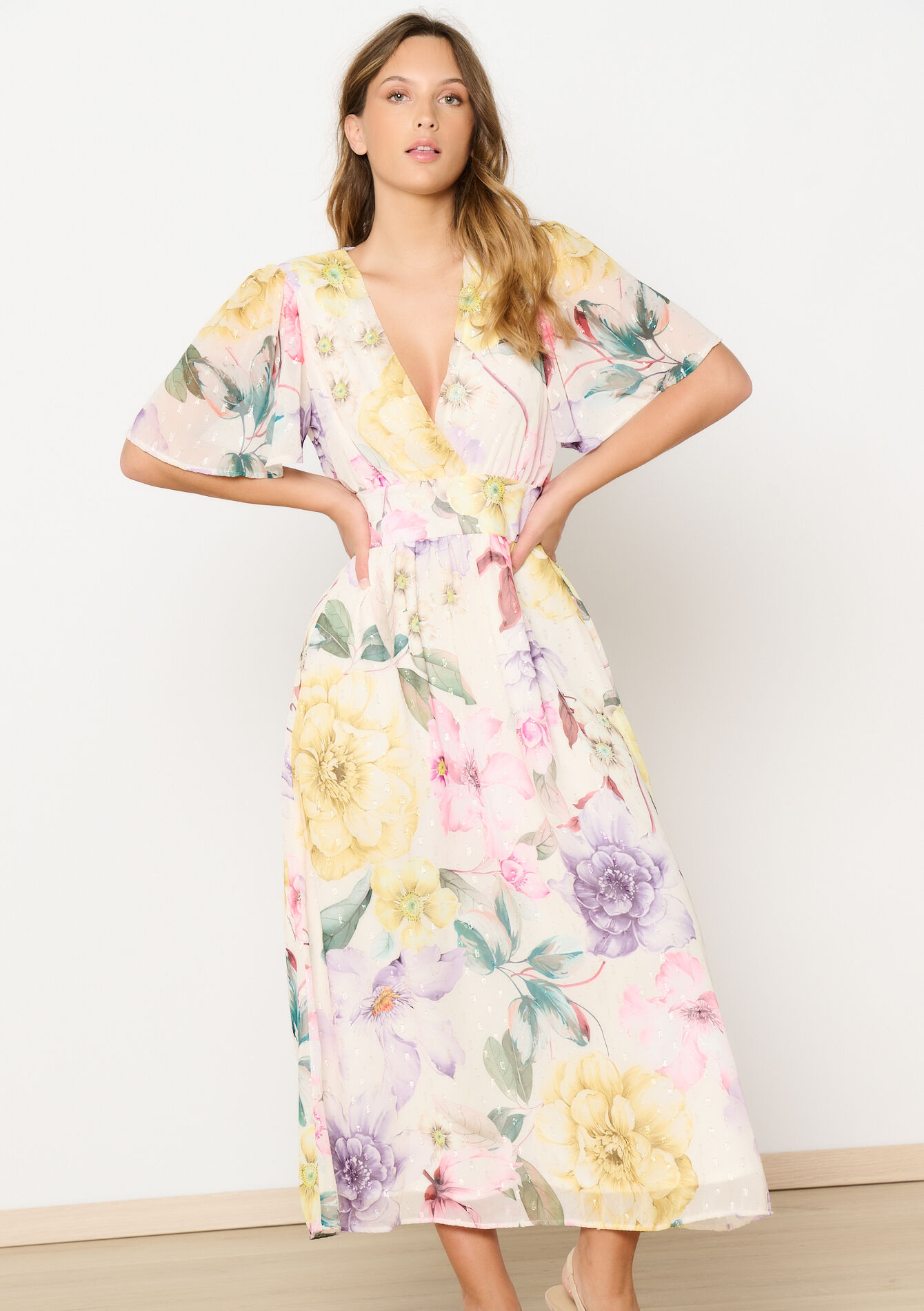 Maxi-jurk met bloemenprint - OFFWHITE - 08104005_1001