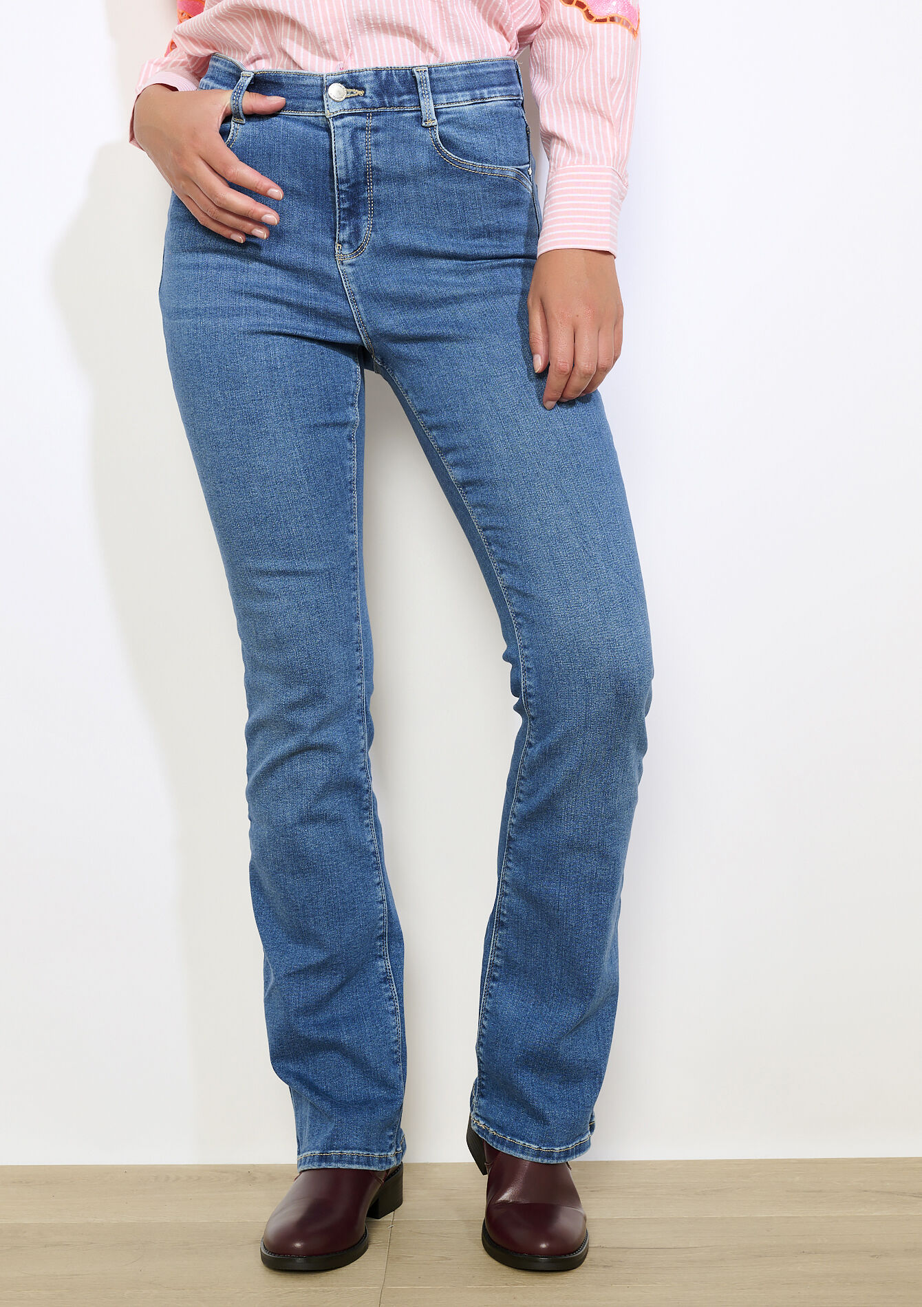 Bootcut jeans hoge taille - MEDIUM BLUE - 22000616_0500