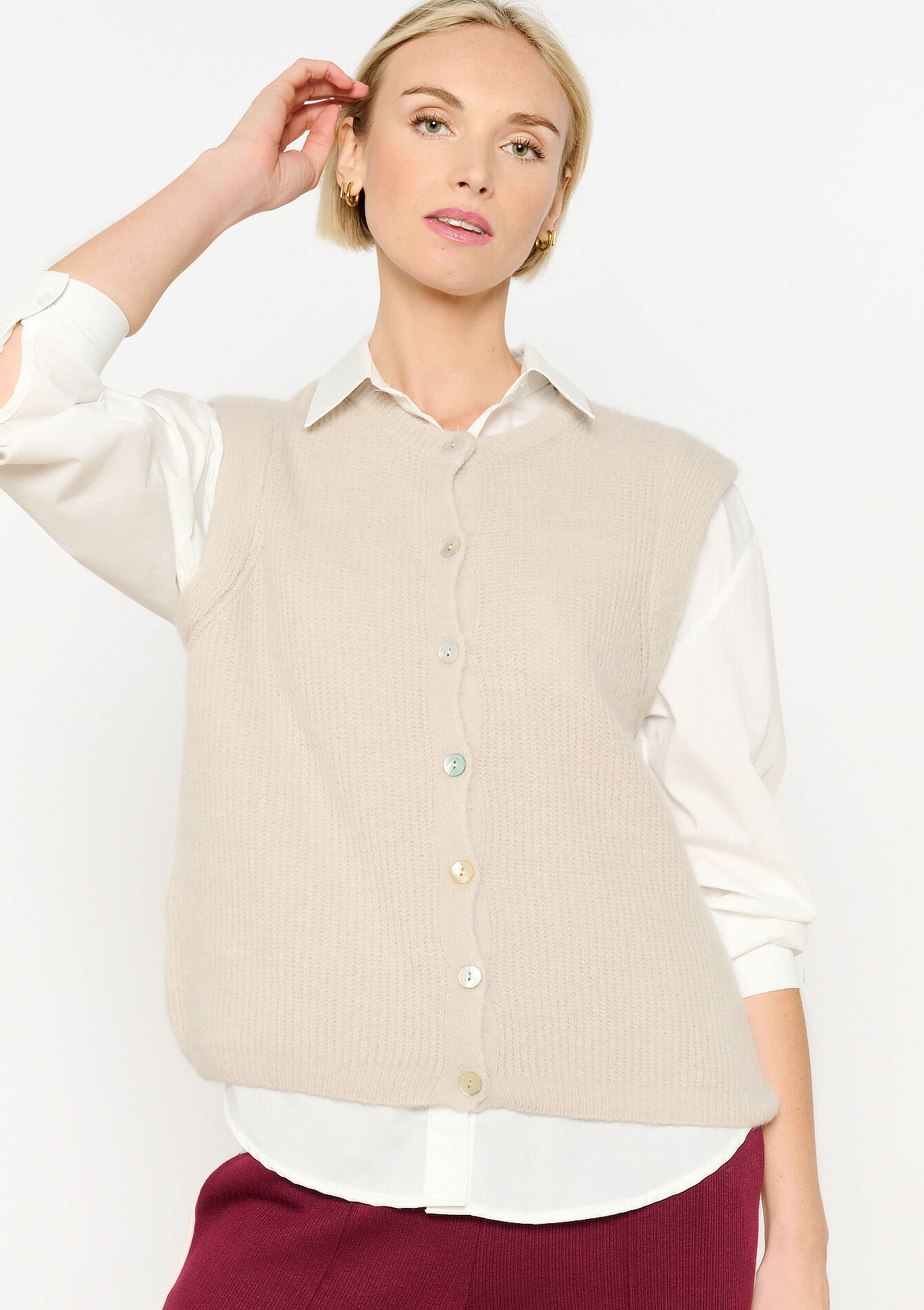 Cardigan sans manches, Cardigan sans manches - LT BEIGE - 04101222_2527