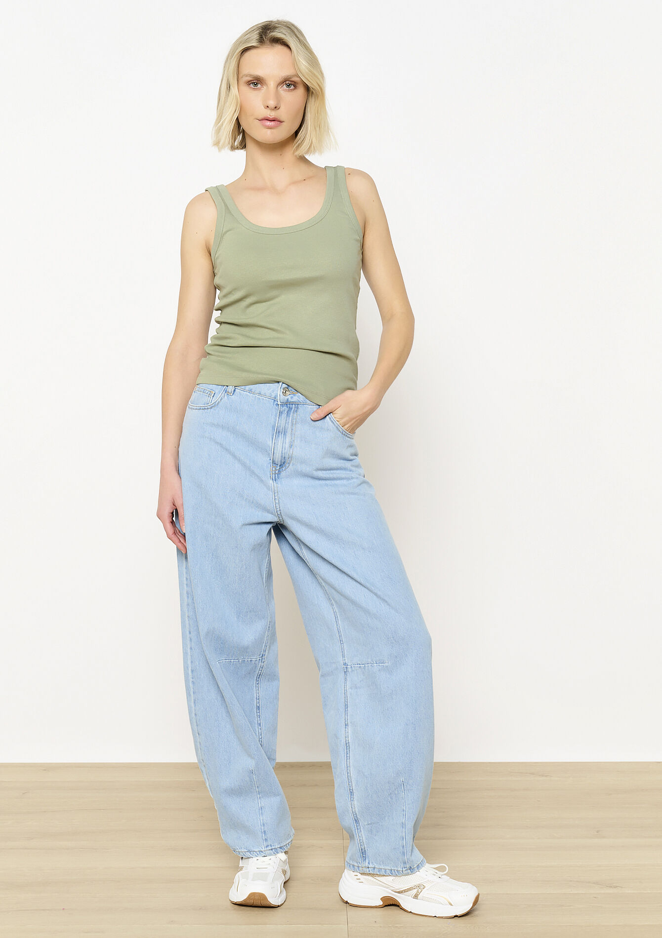 Débardeur côtelé, Débardeur côtelé - KHAKI FADED - 02200473_4326