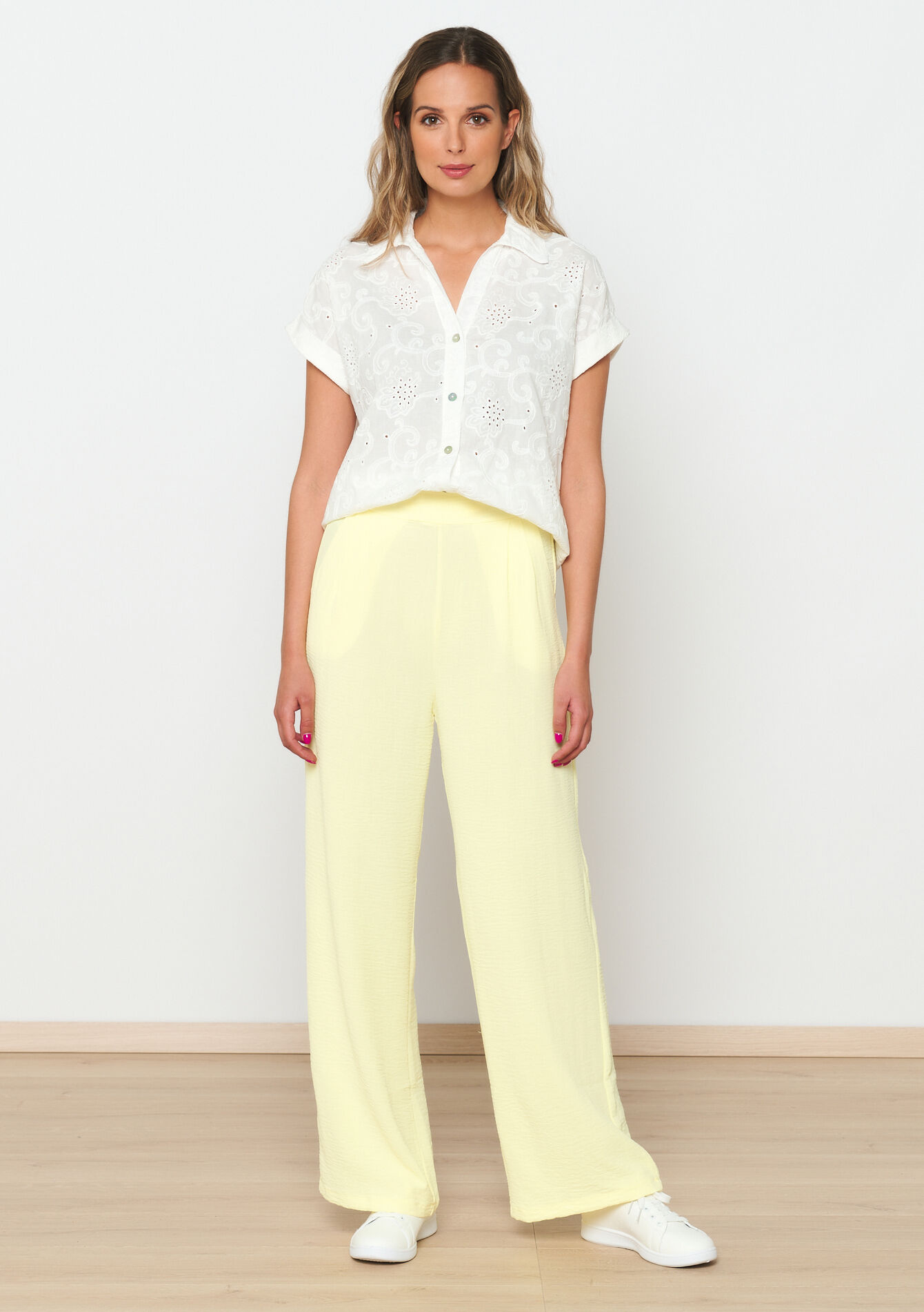Wijde pantalon, Wijde pantalon - YELLOW PASTEL - 06600821_5004
