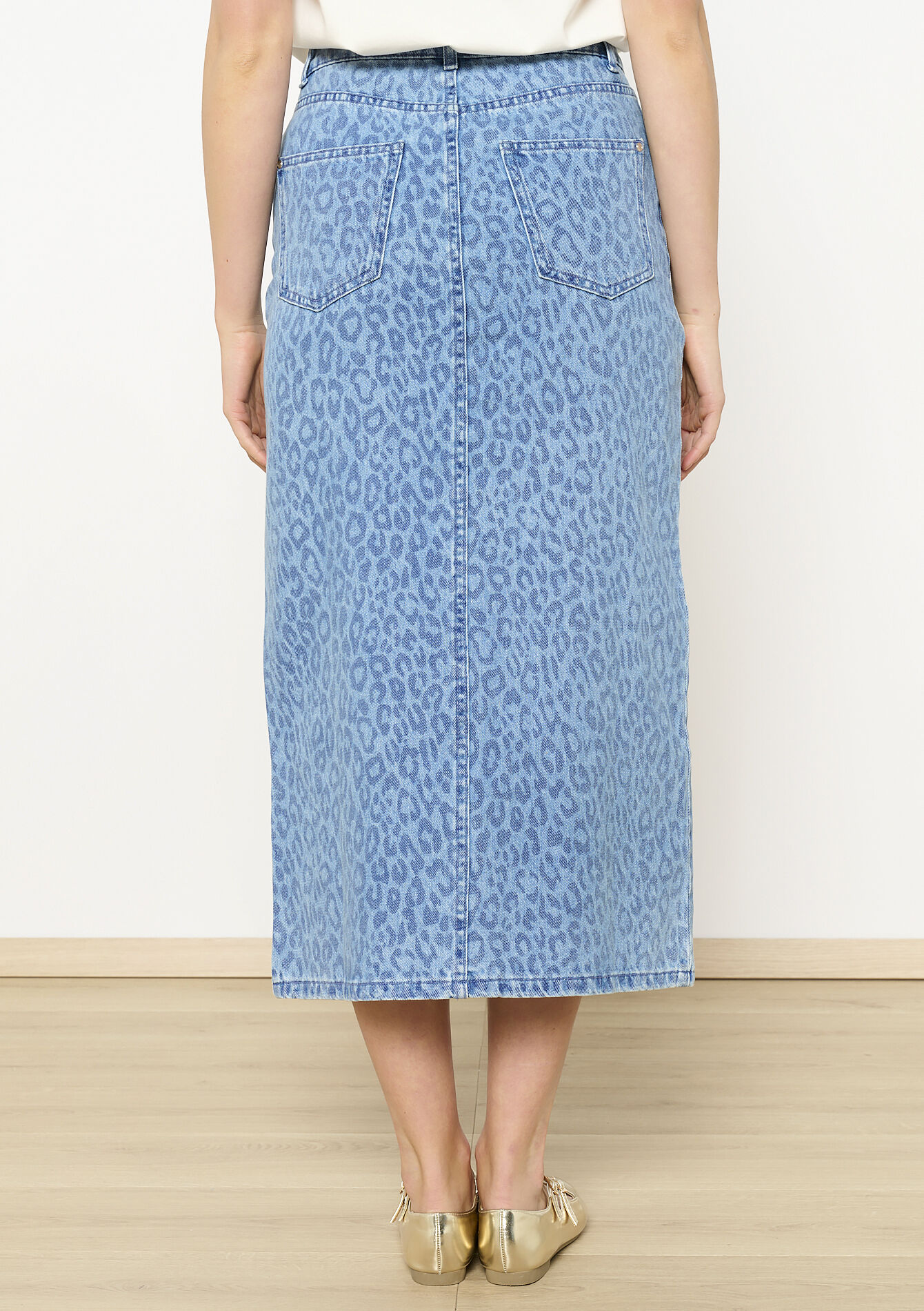 Long denim skirt, Long denim skirt - BLUE BLEACHED - 07101353_0502