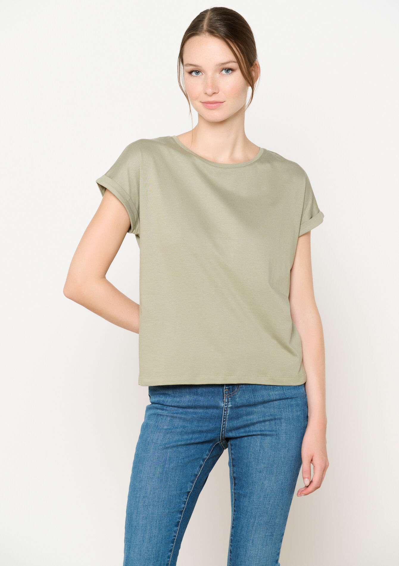 T-shirt à manches courtes, T-shirt à manches courtes - KHAKI MED - 02301582_4327
