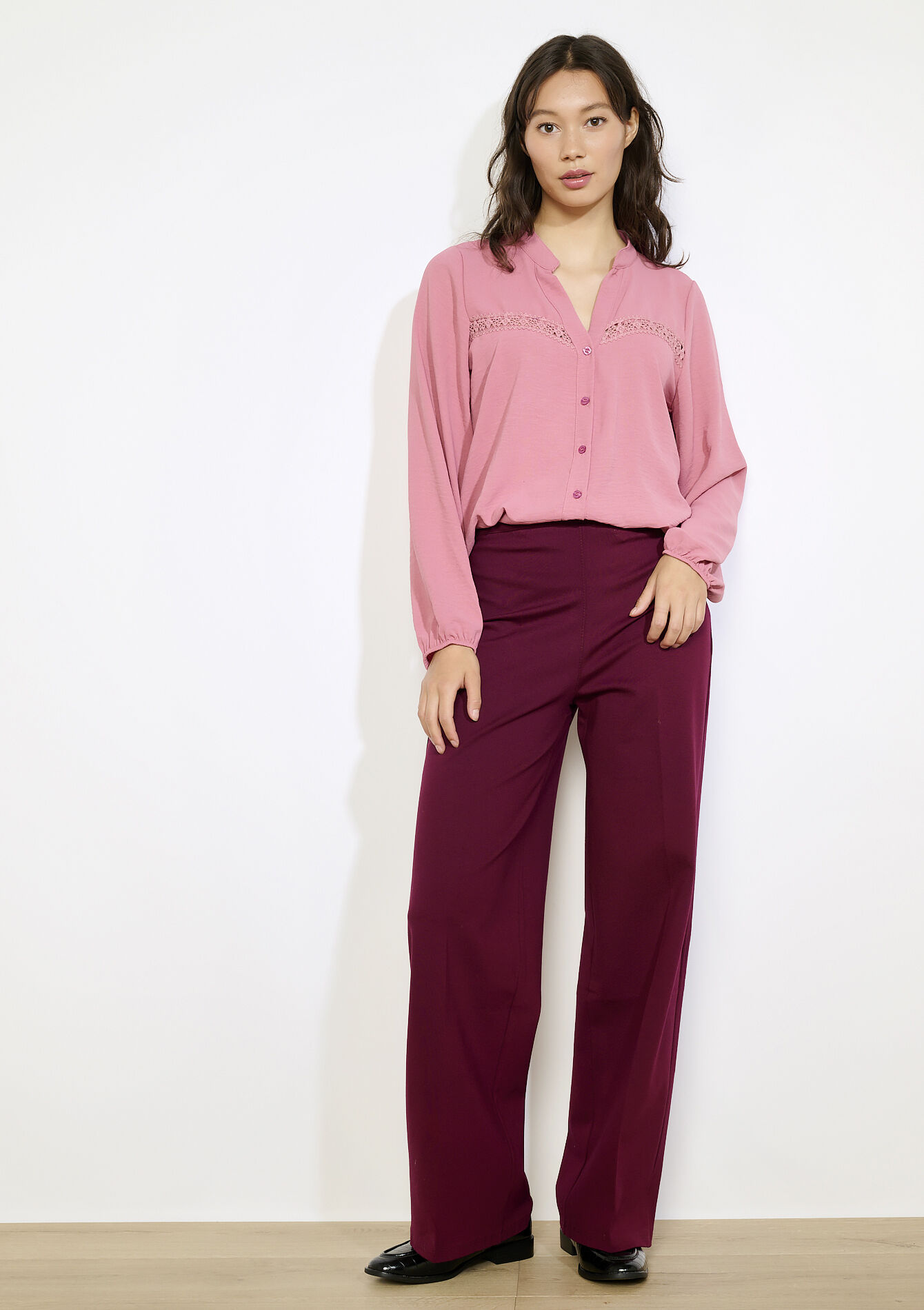 Blouse met haakdetails - COSMETIC PINK - 05702943_5733