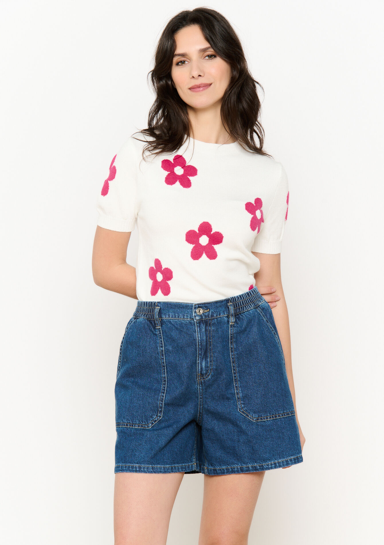 Pull en jacquard à fleurs, Pull en jacquard à fleurs - OFFWHITE - 04006882_1001