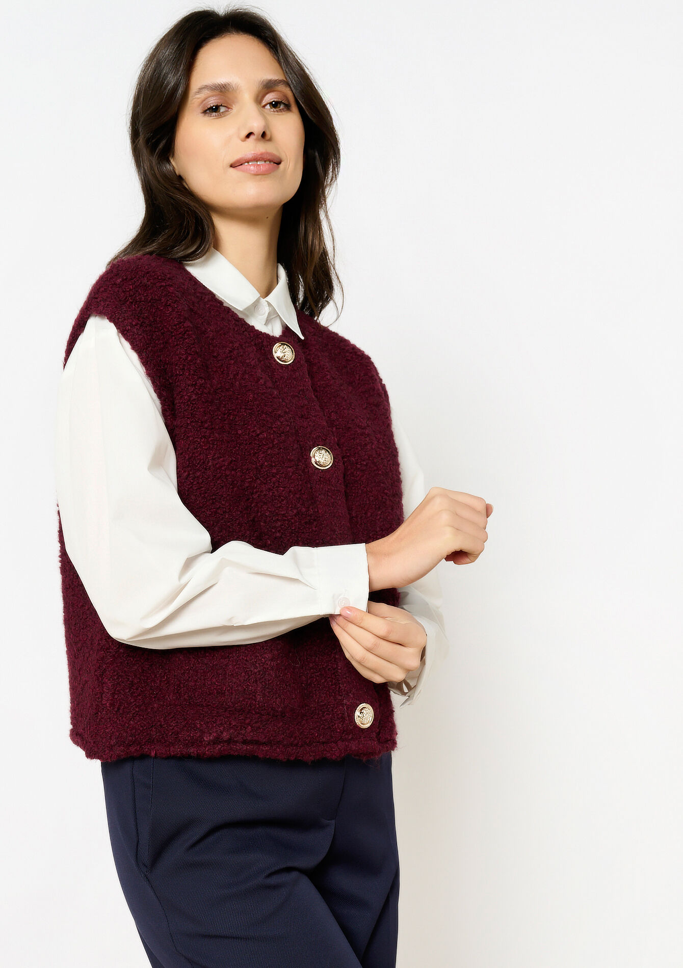 Cardigan sans manches, Cardigan sans manches - BORDEAUX WINE - 04101268_5514