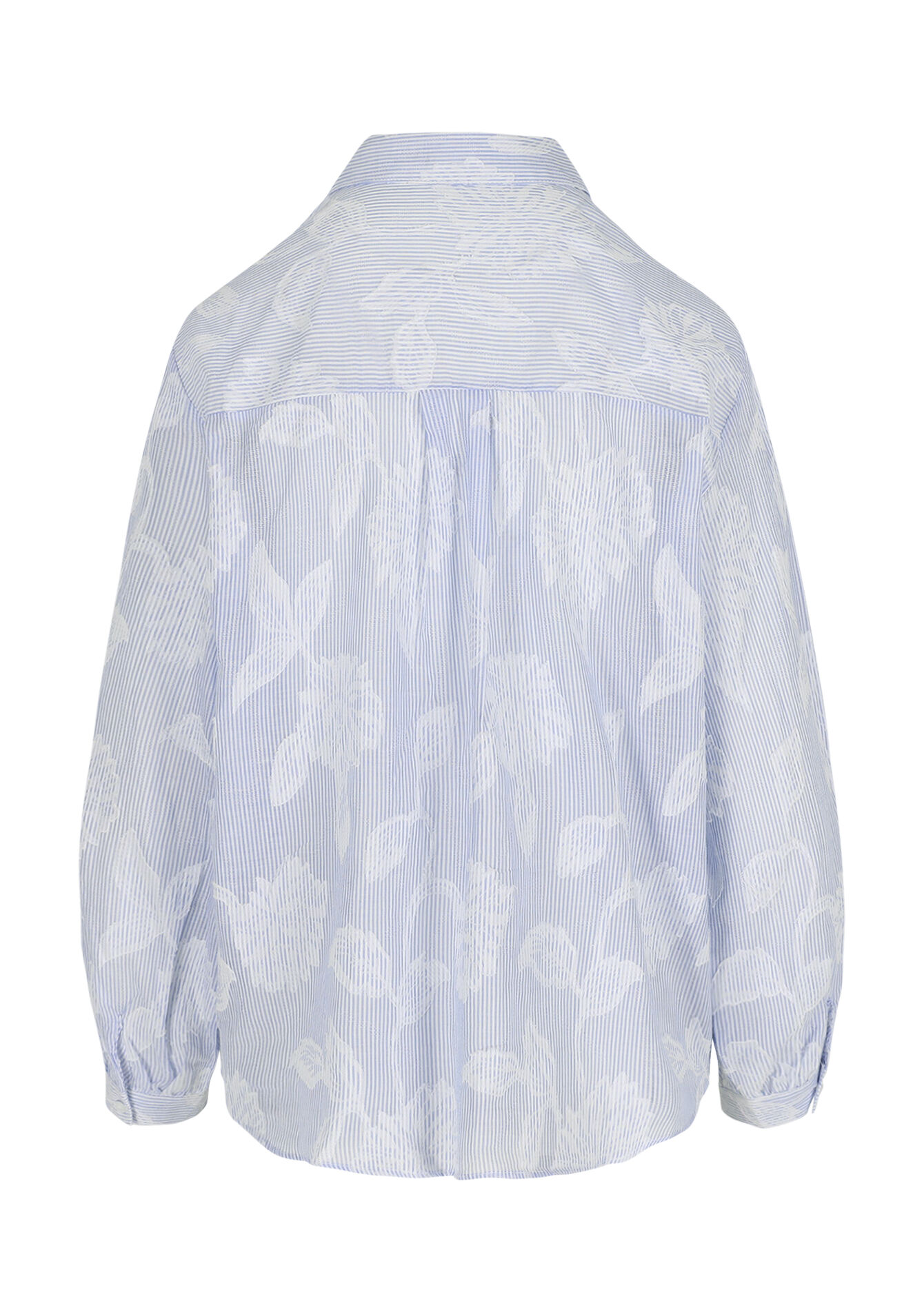 Blouse met bloemenborduursel, Blouse met bloemenborduursel - BLUE PASTEL - 05702876_3003