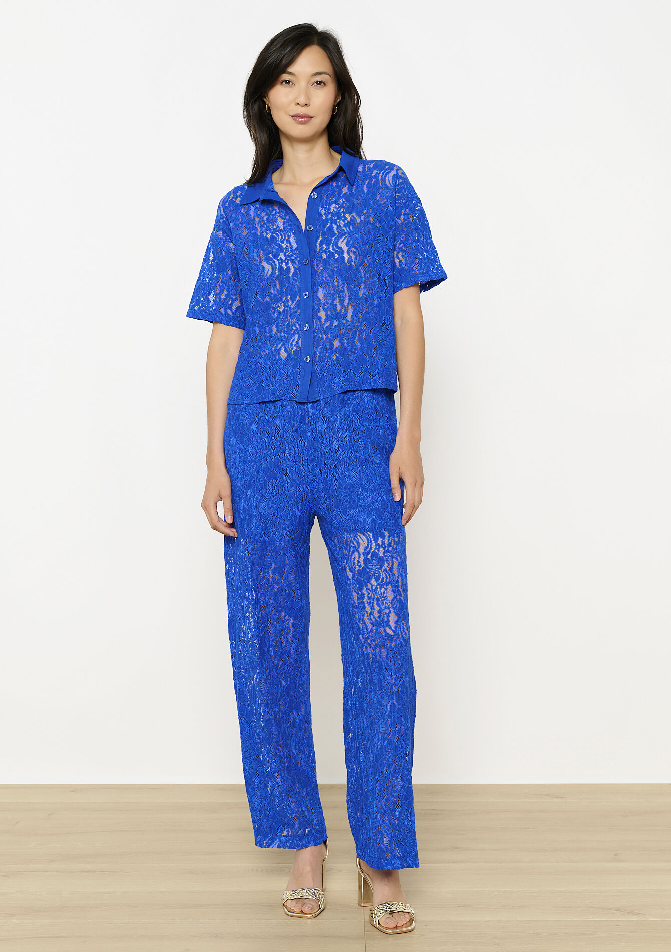 Chemisier en dentelle, Chemisier en dentelle - ELECTRIC BLUE - 05702888_1619