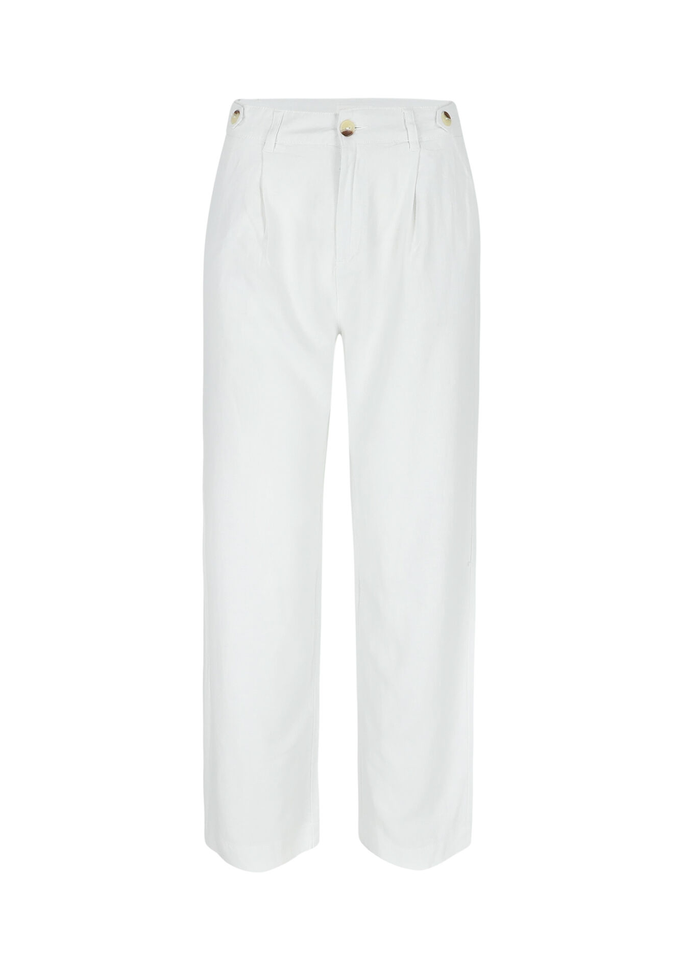 Pantalon de tailleur en lin, Pantalon de tailleur en lin - OPTICAL WHITE - 06100574_1019