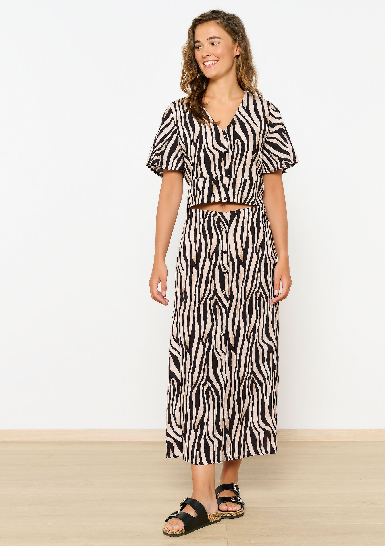 Maxi-rok met zebraprint - BLACK - 07101272_1119