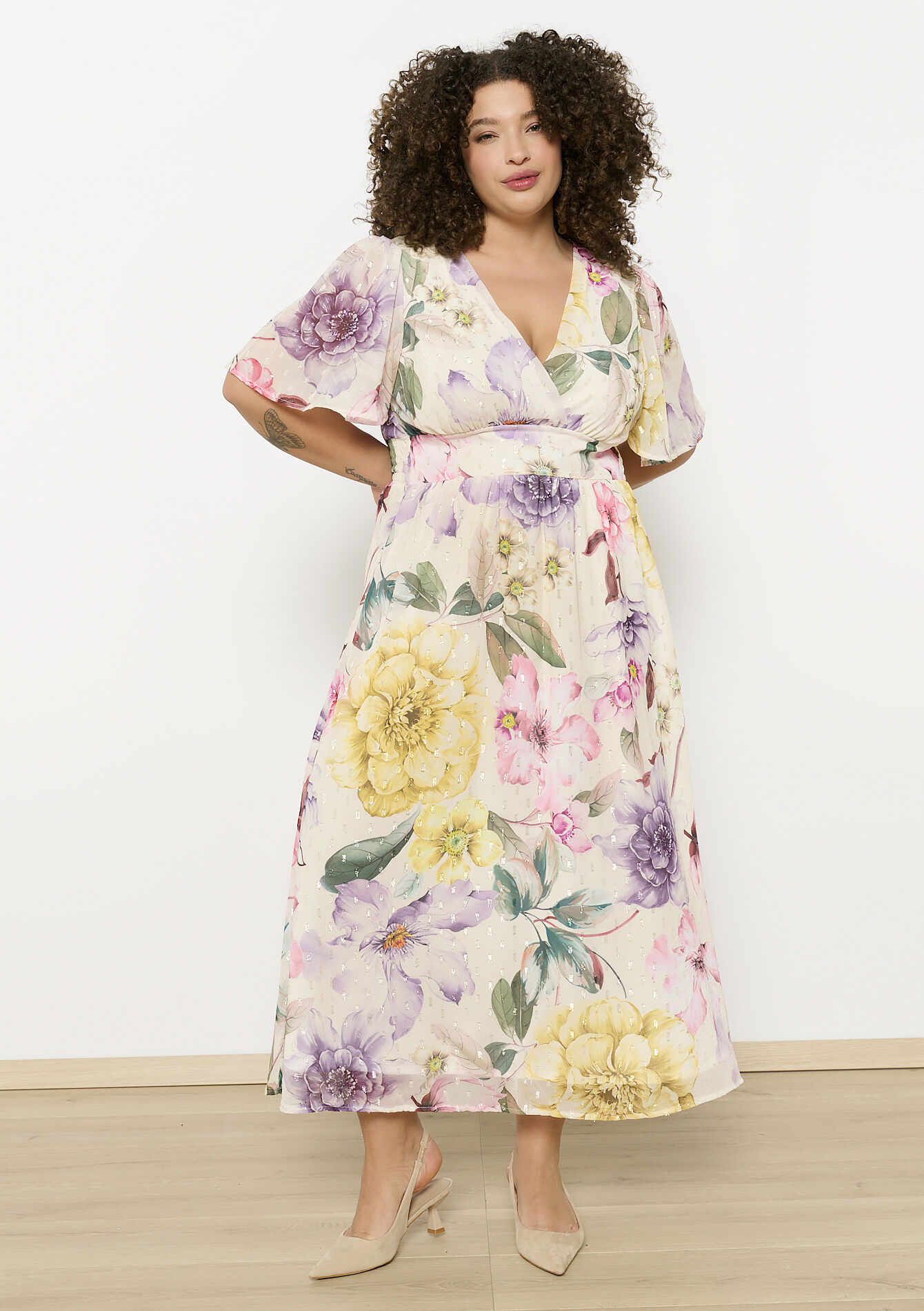 Maxi-jurk met bloemenprint - OFFWHITE - 08104005_1001