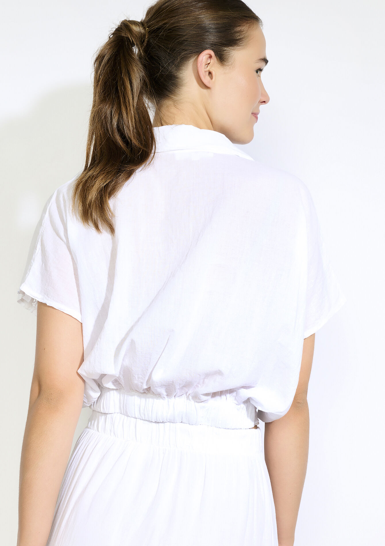 Wrap top with macramé, Wrap top with macramé - OPTICAL WHITE - 05702864_1019