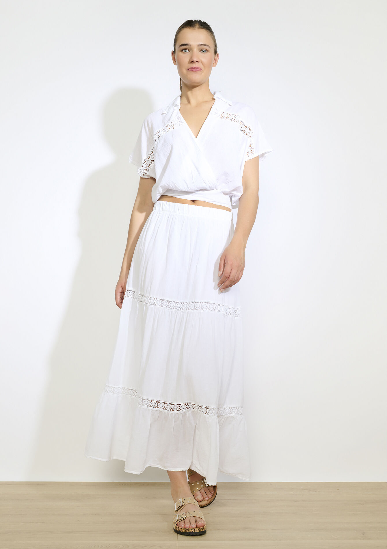 Boho maxi rok, Boho maxi rok - OPTICAL WHITE - 07101386_1019