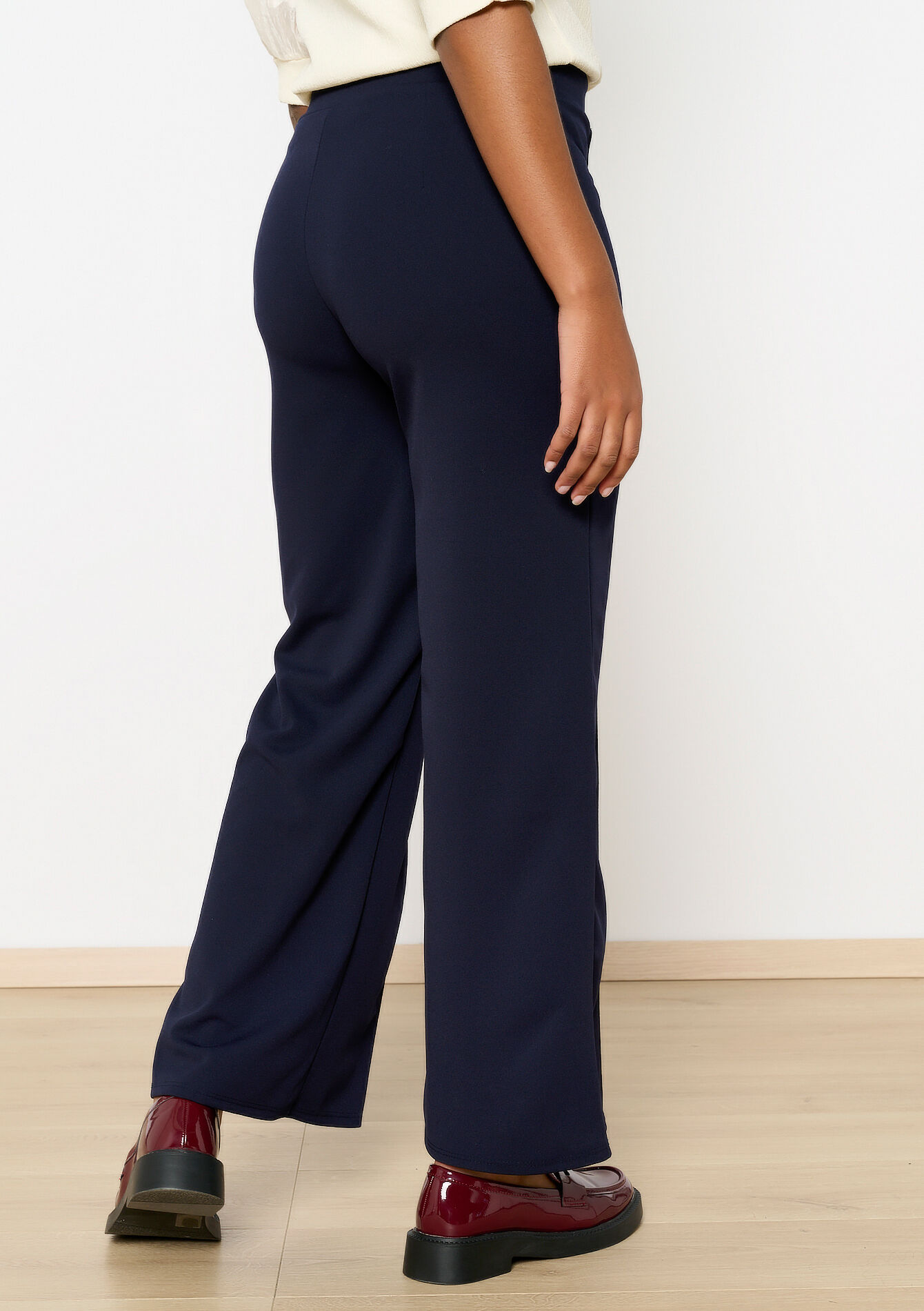 Soepele hoge taille broek, Soepele hoge taille broek - NAVY BASIC - 06600947_2723