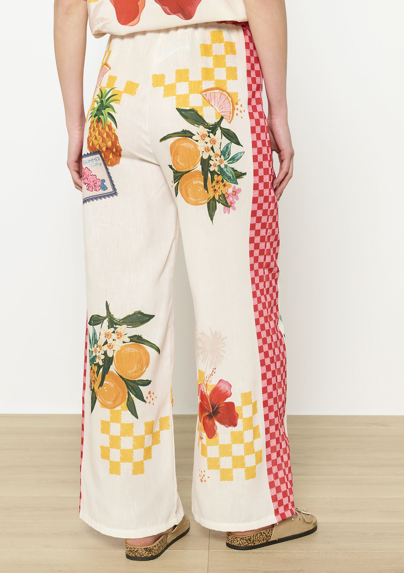 Wijde broek met print, Wijde broek met print - OFFWHITE - 06601007_1001