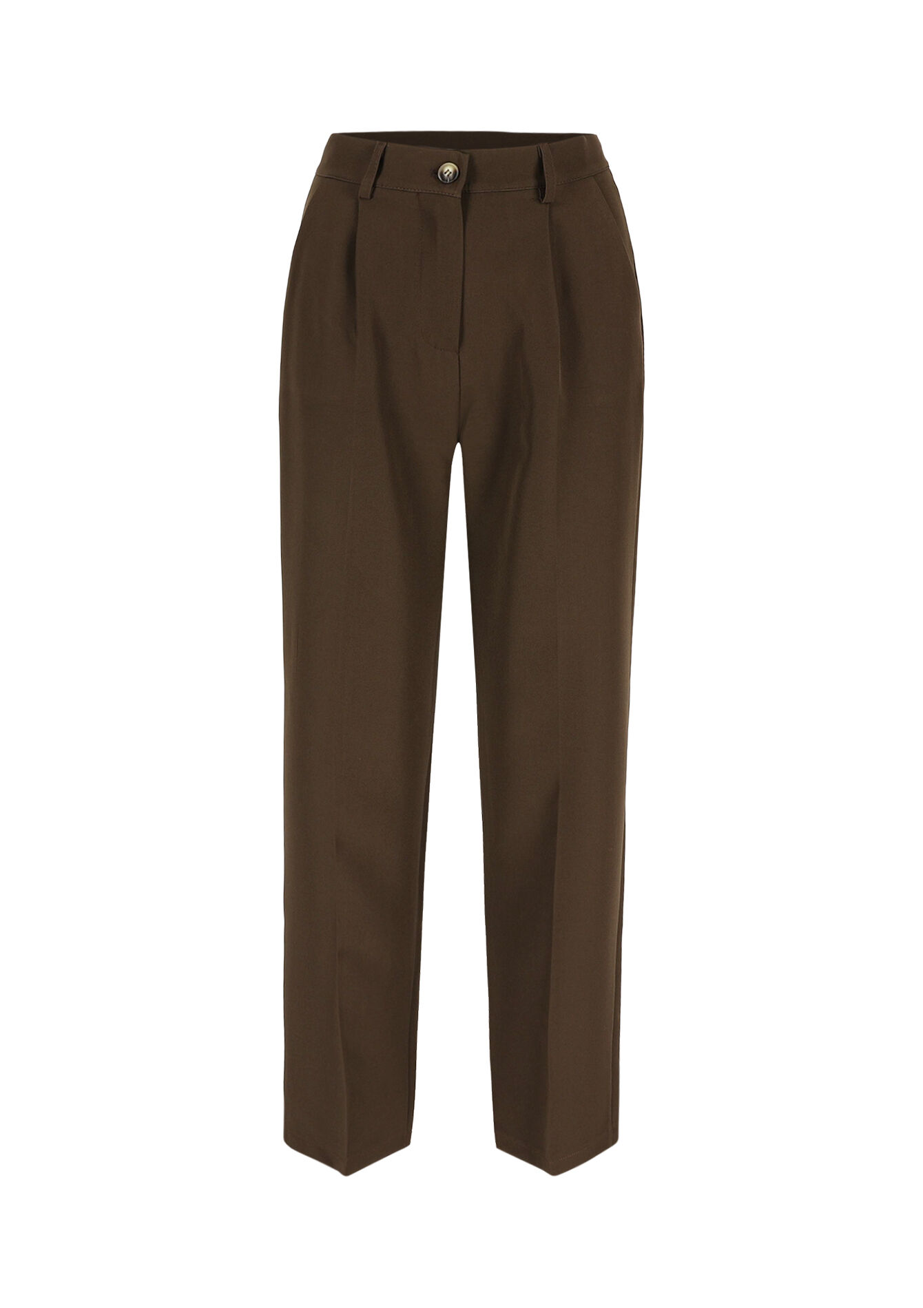 Pantalon droit chic, Pantalon droit chic - BROWN DARK CHOCOLATE - 06100709_3720