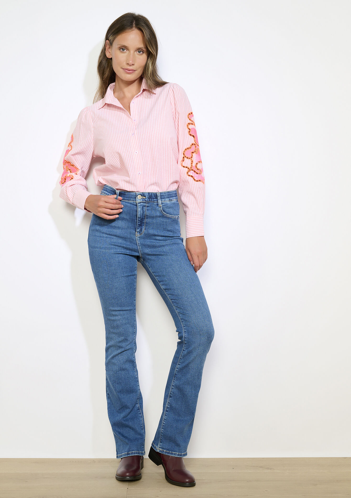 Bootcut jeans hoge taille - MEDIUM BLUE - 22000616_0500