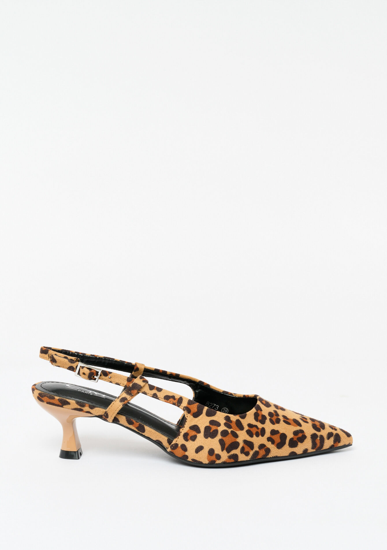 Slingback pumps with leopard print, Slingback pumps with leopard print - CAMEL CINNAMON - 13000788_3835