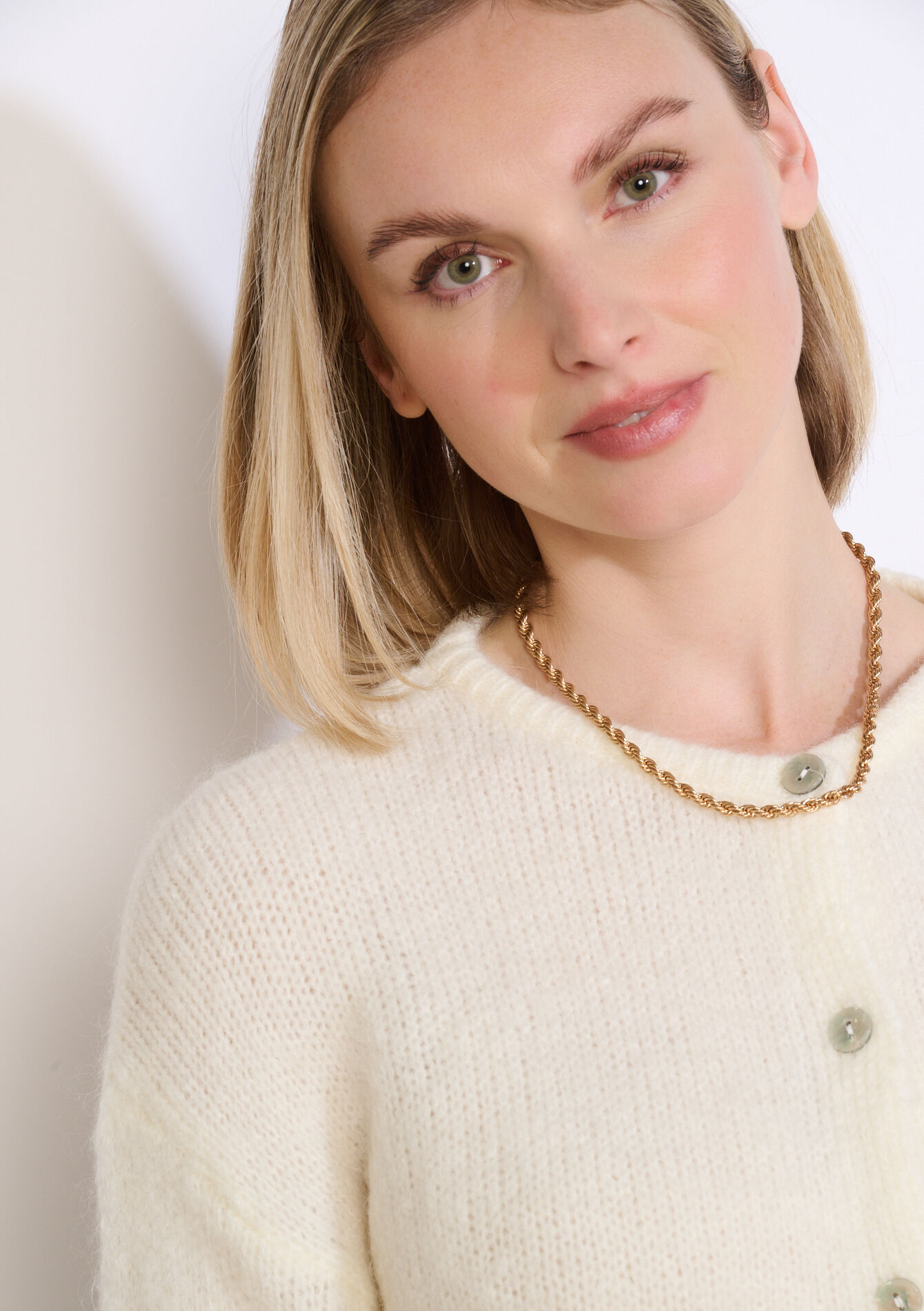 Minimalistisch vest met knopen, Minimalistisch vest met knopen - VANILLA WHITE - 04101446_1013